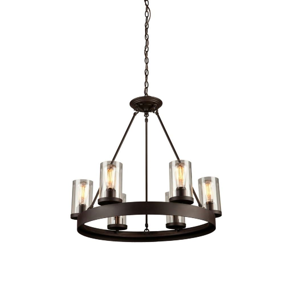 Artcraft Lighting Menlo Park 6-Light Chandelier in Dark Chocolate - Elegant Dining Room & Bedroom Ceiling Fixture for Modern Home Decor