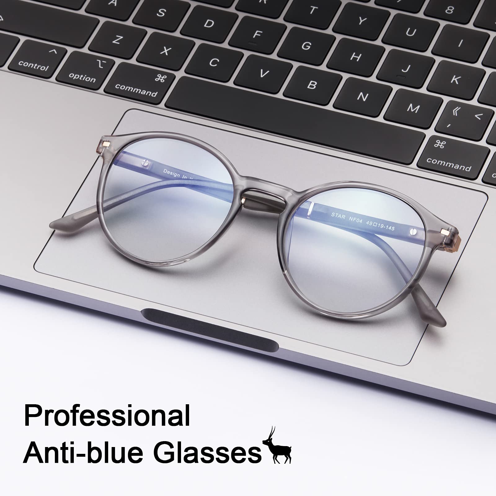 CARFIA Round Blue Light Blocking Glasses for Women - Lightweight Computer & Gaming Glasses with Revo Lenses - Reduce Eye Strain for Office Work, Online Classes & Nighttime Screen Use