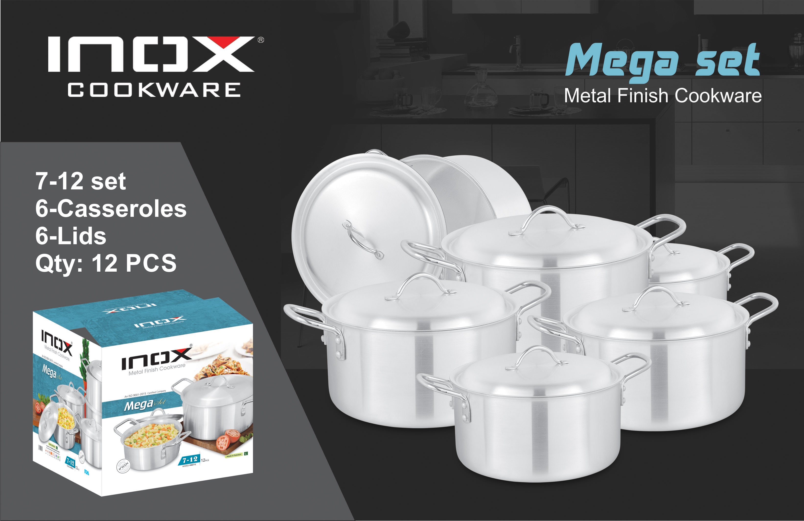 Premium Stainless Steel Cookware Set - Durable & Non-Toxic Metal Pots & Pans for Healthy Cooking - Perfect for Home Kitchen, Restaurant & Outdoor Camping