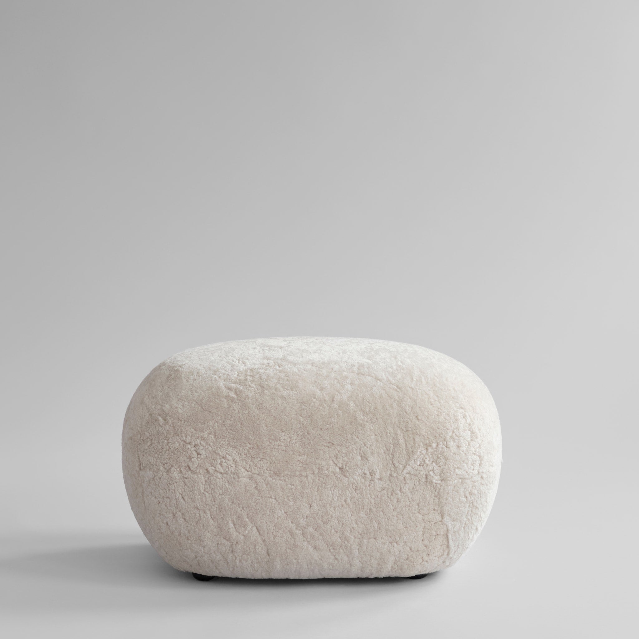 PRE ORDER 101 COPENHAGEN Sheepskin Toe Ottoman in Sandshell - Cozy Footrest for Living Room, Bedroom & Nursery Decor