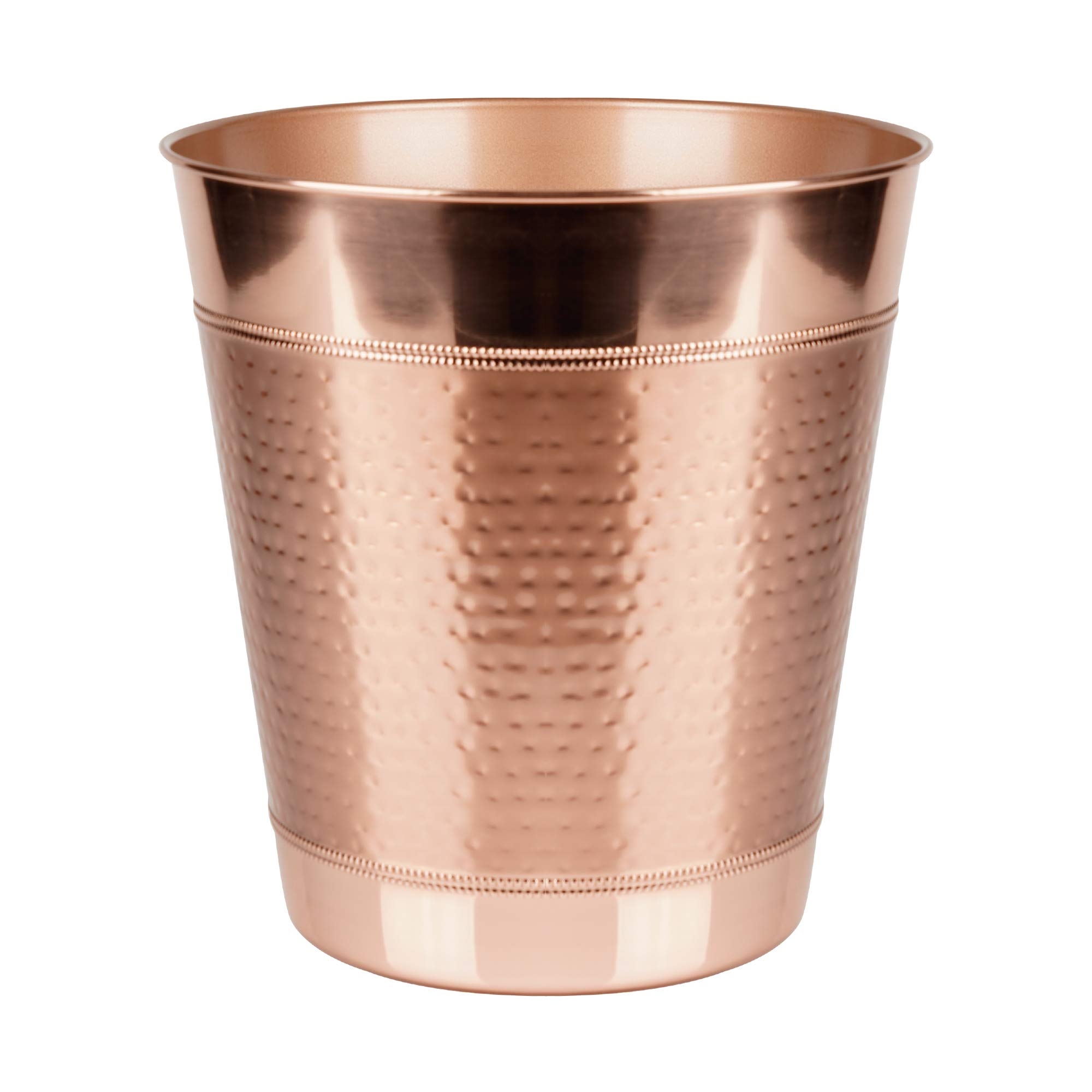 NU Steel Hudson Copper Decorative Stainless Steel Small Trash Can - Elegant Wastebasket for Bathroom, Kitchen, Office & Powder Room - Copper Finish (HSC8H) | Perfect for Home Decor & Small Space Organization