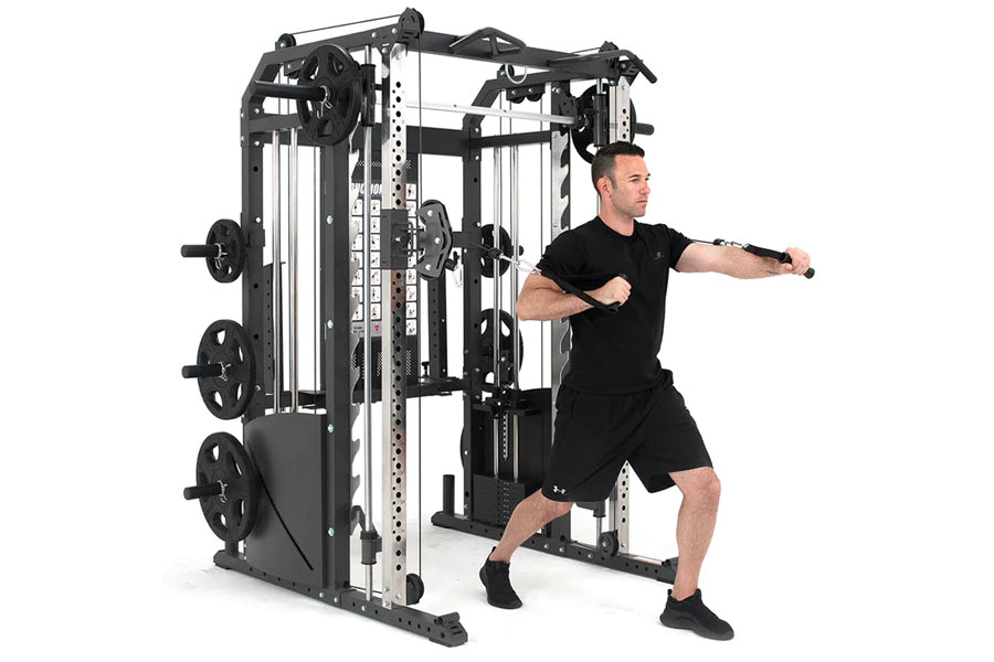 Warrior 701 All-in-One Power Rack with Smith Machine & Cable Crossover - Multi-Functional Home Gym Equipment for Strength Training & Fitness - Perfect for Home Workouts & Garage Gyms (Summer Sale)