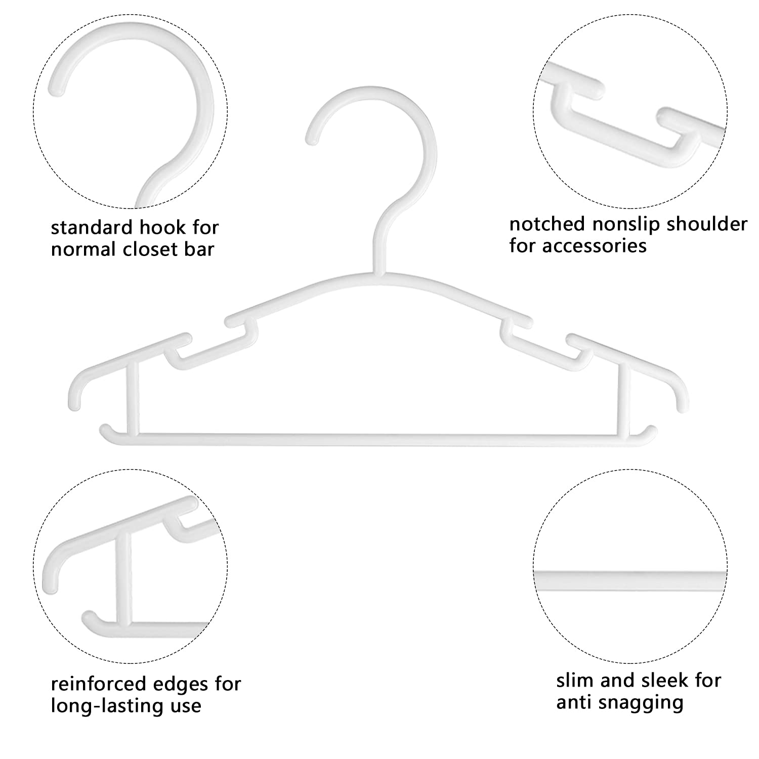 80 Pack White Baby Clothes Hangers - 10.24