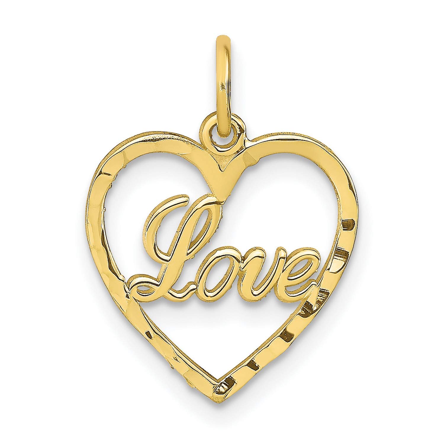 10K Yellow Gold Heart Charm Pendant - 20mm x 23mm Romantic Love Jewelry Gift for Women - Perfect for Valentine's Day, Anniversary & Special Occasions