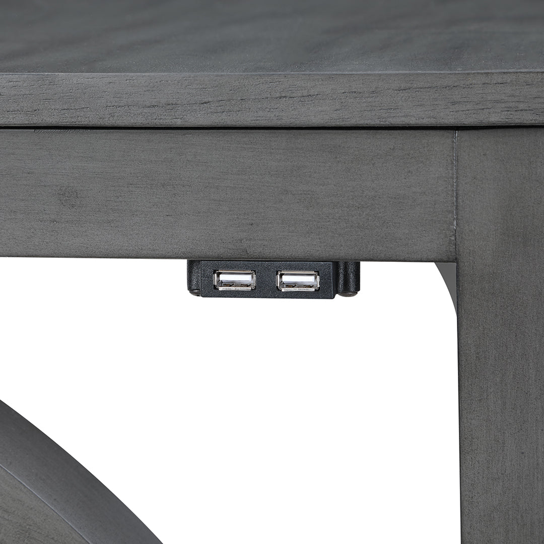 Bella Sofa Table with 2 Stools - Modern Gray Console Table for Living Room, Entryway & Small Spaces - Perfect for Coffee, Books & Decor Display