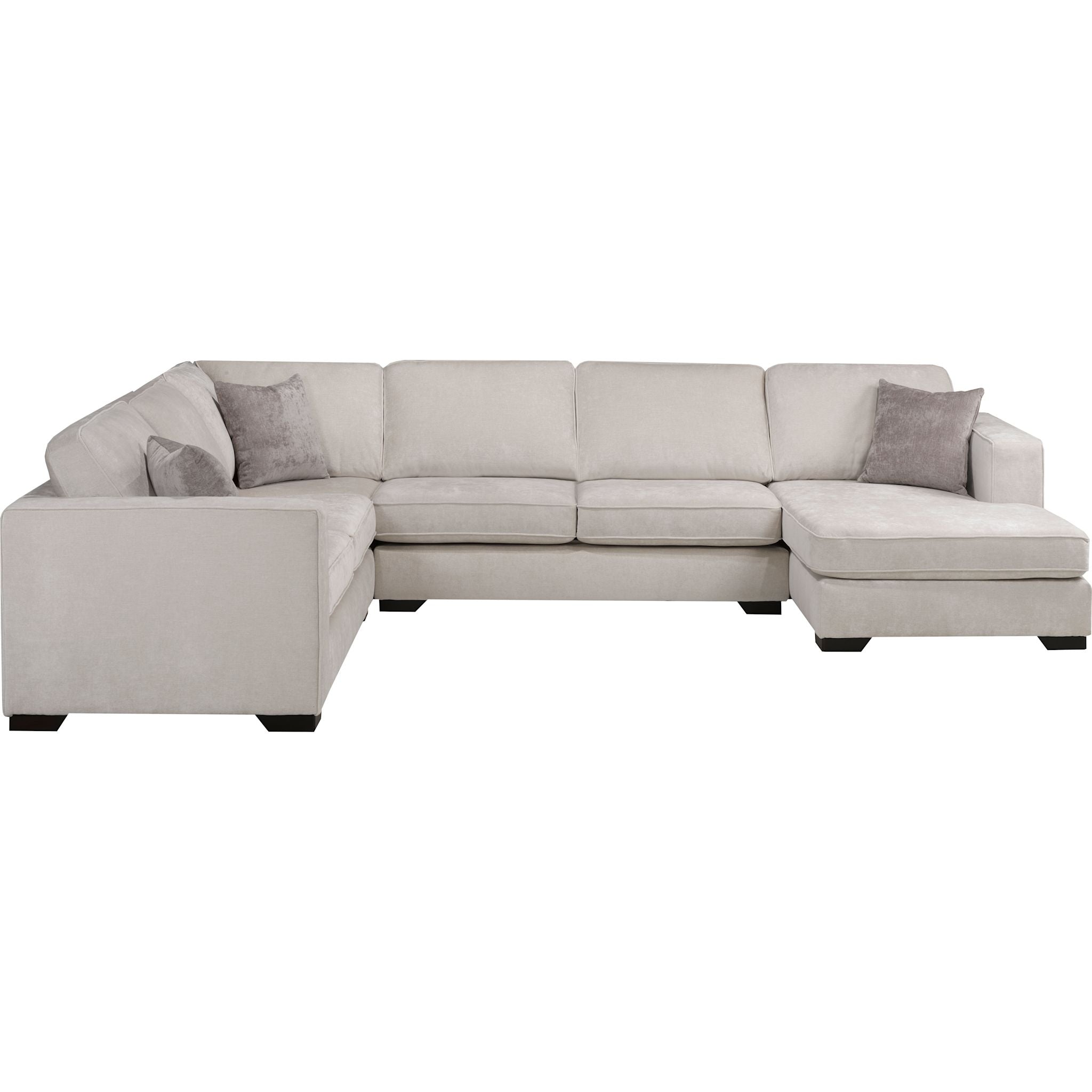 Amber 4-Piece Sectional Sofa Set in Cream | Modern L-Shaped Living Room Couch with Chaise | Perfect for Family Gatherings & Movie Nights