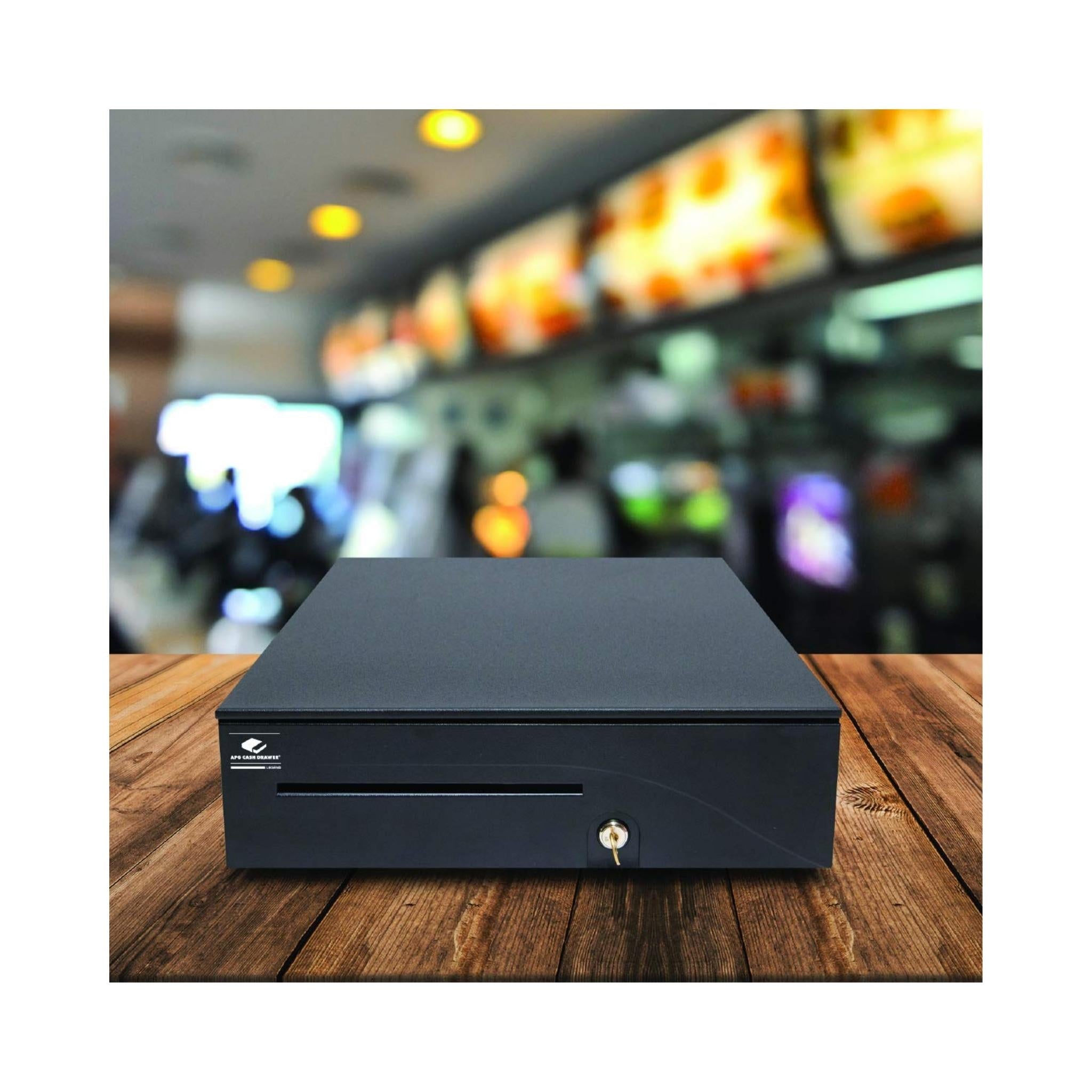 APG Dual Media Slot USBPro Black 1616 Cash Drawer - USB-Powered Cash Register Tray for Retail Stores, Restaurants & POS Systems | Secure Money Storage with Dual Bill Slots