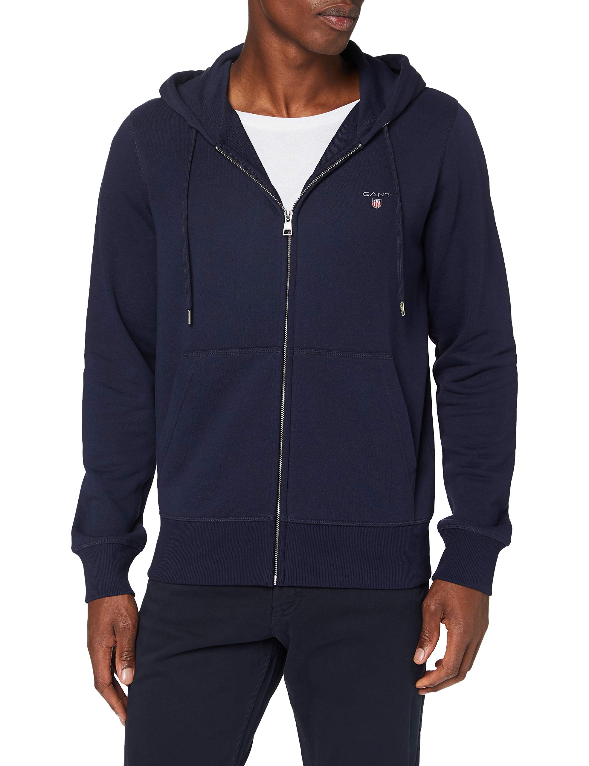 GANT Men's Zip-Up Hoodie - Lightweight Fleece Pullover for Casual Wear & Outdoor Activities | Perfect for Fall & Winter Layering