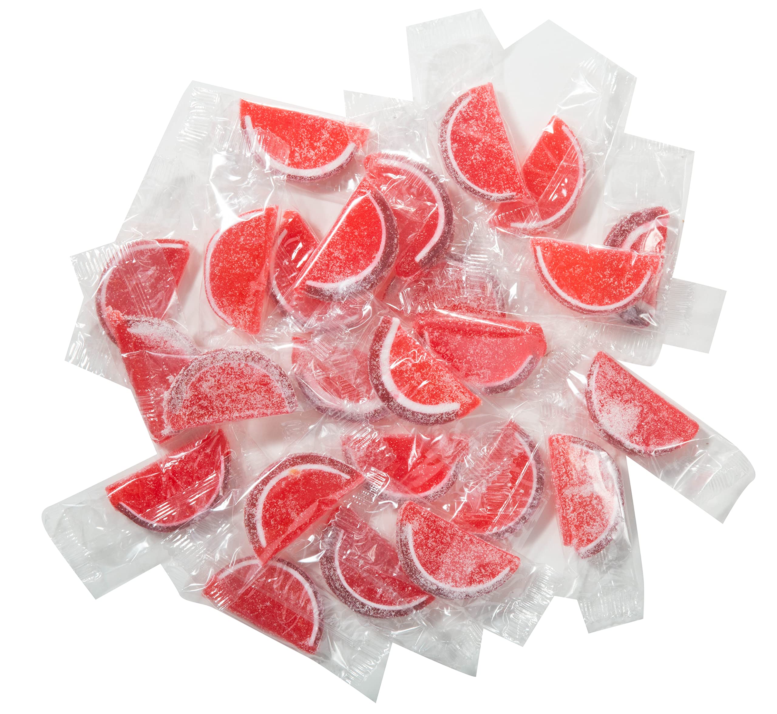 Boston Fruit Slice Individually Wrapped Gourmet Gummy Candy 1lb Box - Raspberry Flavor | Bulk Gummy Candy for Parties, Office Snacks & Gift Baskets
