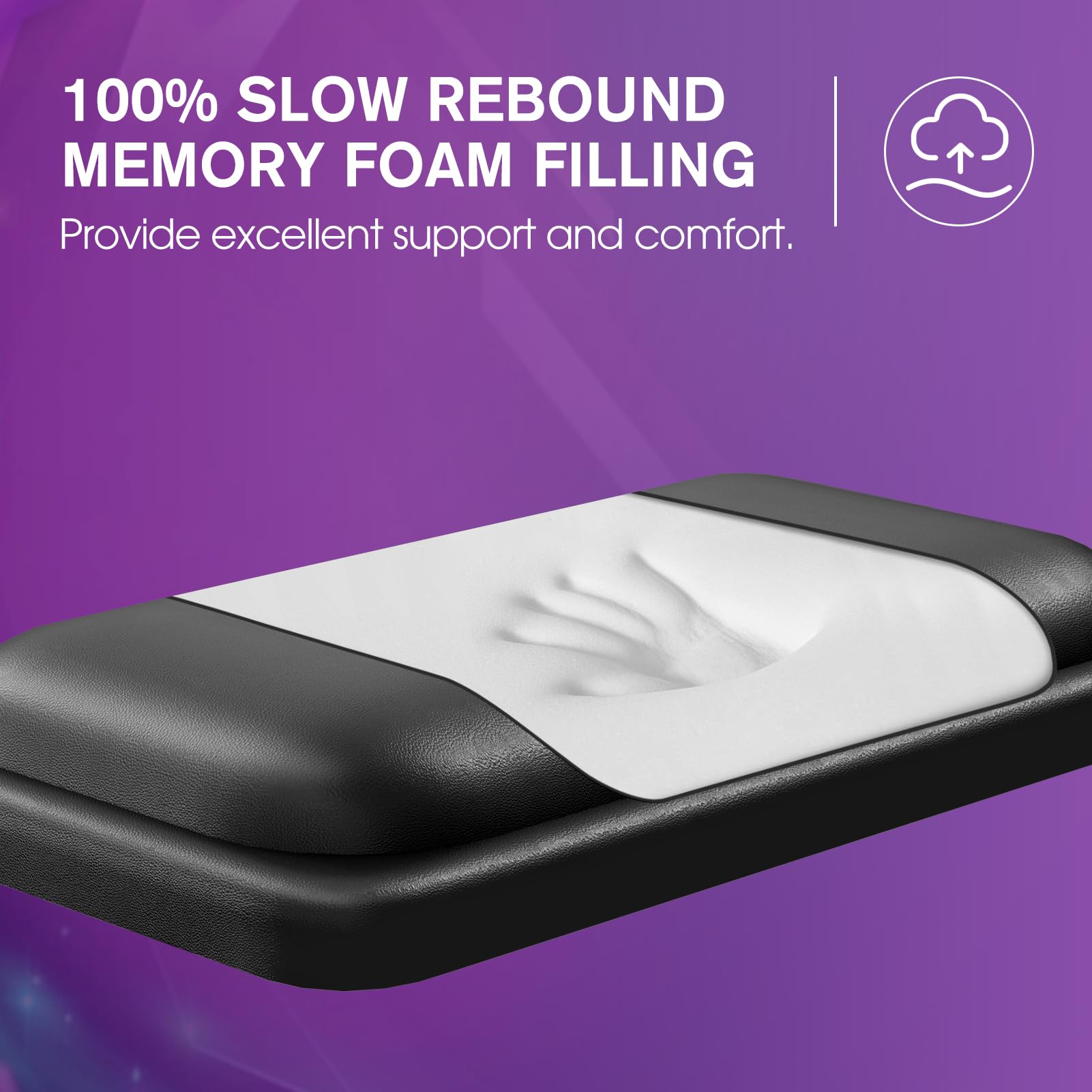 KTRIO Ergonomic Mouse Wrist Rest with Slow Rebound Memory Foam - Water Resistant Computer Wrist Support for Office, Gaming & Home Use - Perfect for Laptop, PC & Long Computer Sessions