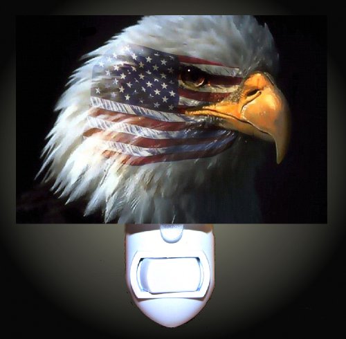 Patriot Eagle Night Light - American Flag Themed LED Decor for Bedroom, Nursery, or Living Room - Perfect for Patriotic Holidays & Home Decor