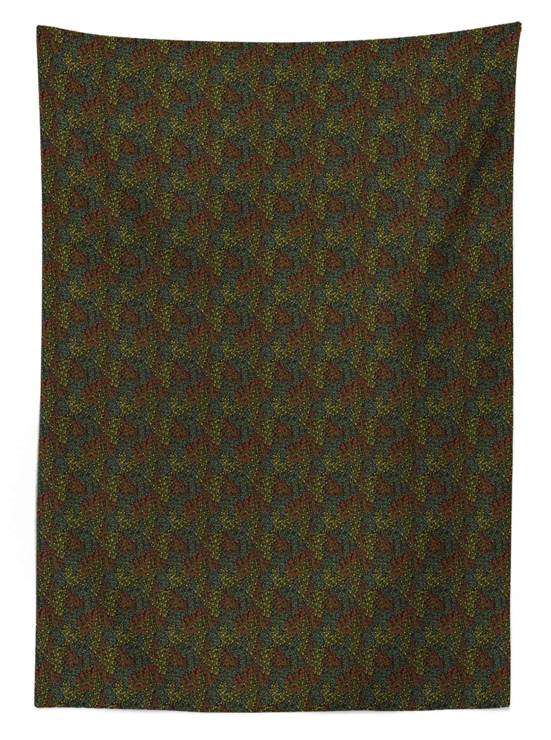 Ambesonne Waterproof Outdoor Tablecloth - Tropical Wildlife Flower Silhouettes Forest Design, Washable Picnic Table Cover 58x104 Inches, Royal Blue & Army Green - Perfect for Garden Parties, BBQs, and Outdoor Dining