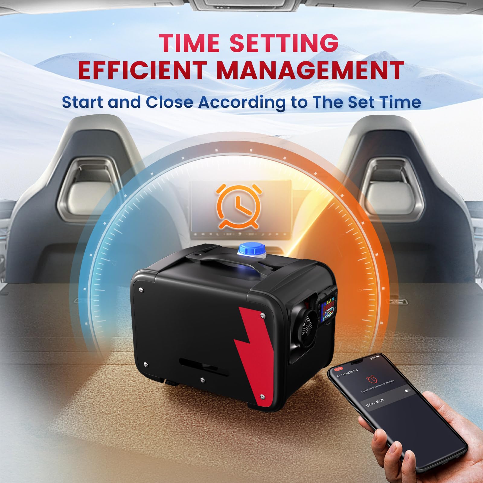 5KW Diesel Heater with Bluetooth & Smart APP Control - 12V/24V DC & 110V AC Portable Parking Heater for Cars, Trucks, Boats, RVs & Camping | Indoor & Outdoor Heating Solution for Winter Travel & Off-Grid Living