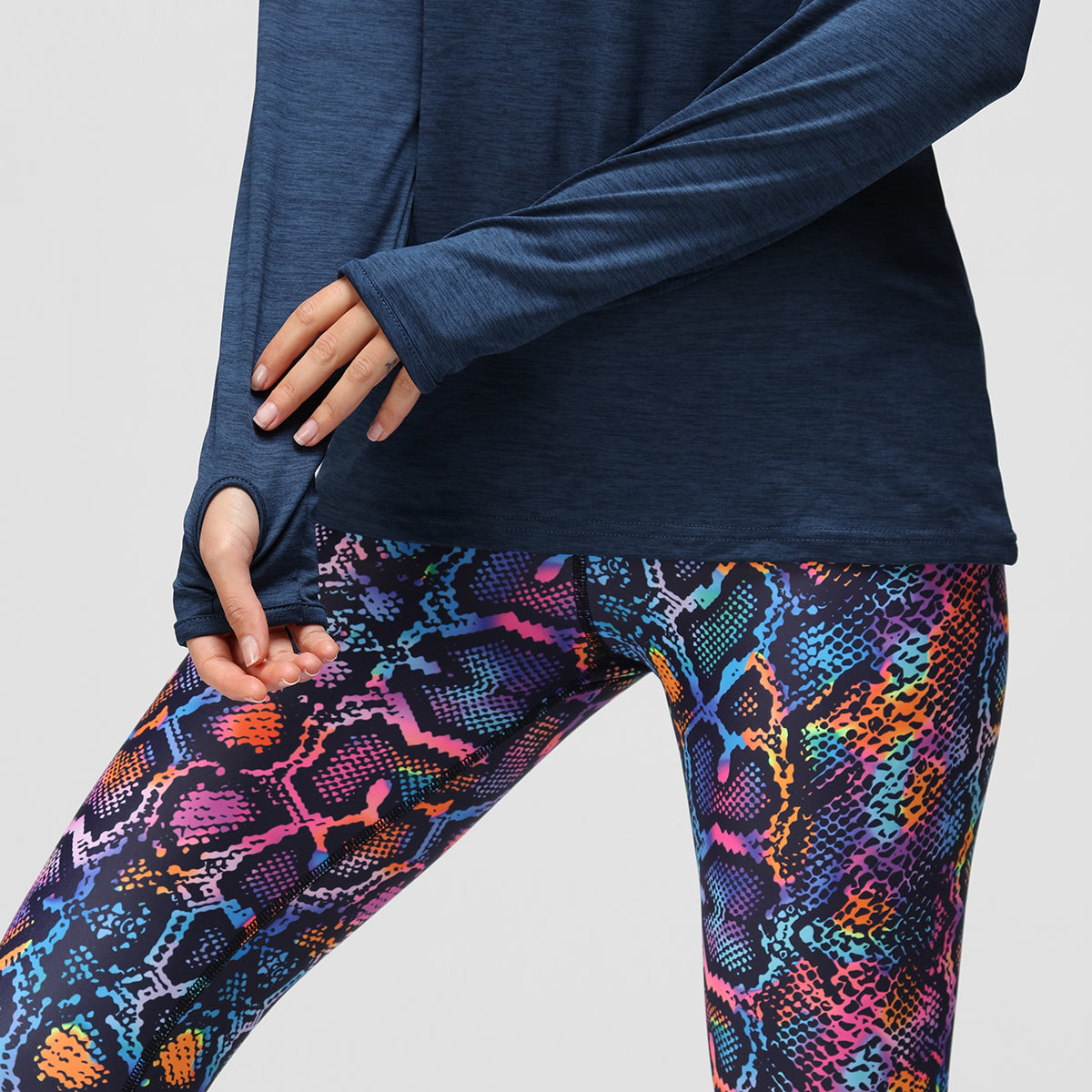 Women's Navy Blue Cowl Neck Hoodie - Soft Fleece Pullover Sweatshirt for Casual Wear & Winter Layering