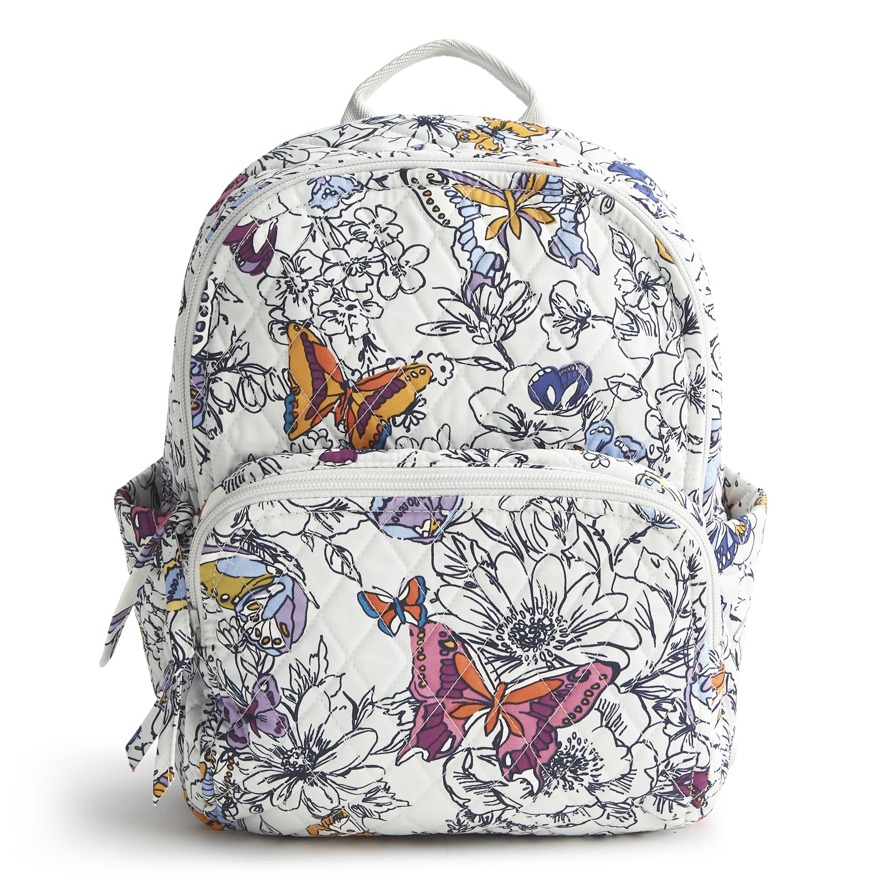 Vera Bradley Women's Small Cotton Banbury Backpack - Premium Quality, Wing + Bloom Floral Design, Lightweight & Durable for School, Work, Travel & Daily Use