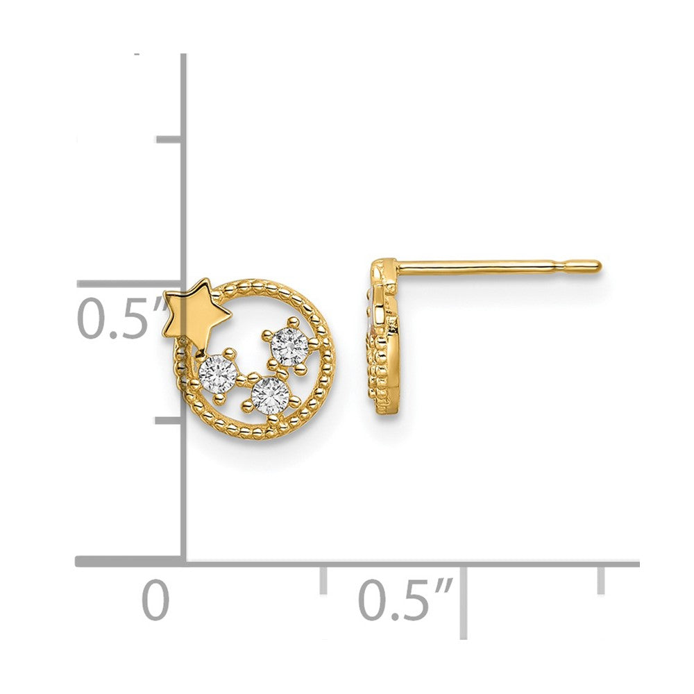 Gold CZ Star Stud Earrings for Women - Elegant Cubic Zirconia Post Earrings (Model YE2059) | Perfect for Parties, Weddings & Everyday Wear