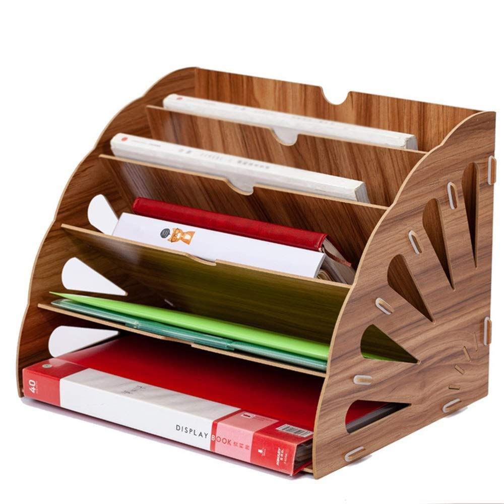 XLAHD Wooden Magazine Rack & File Holder - Office Desk Organizer for A4 Paper, Letter Trays, and Stationery Supplies - Perfect for Home Office, Study Desk, and Workspace Organization