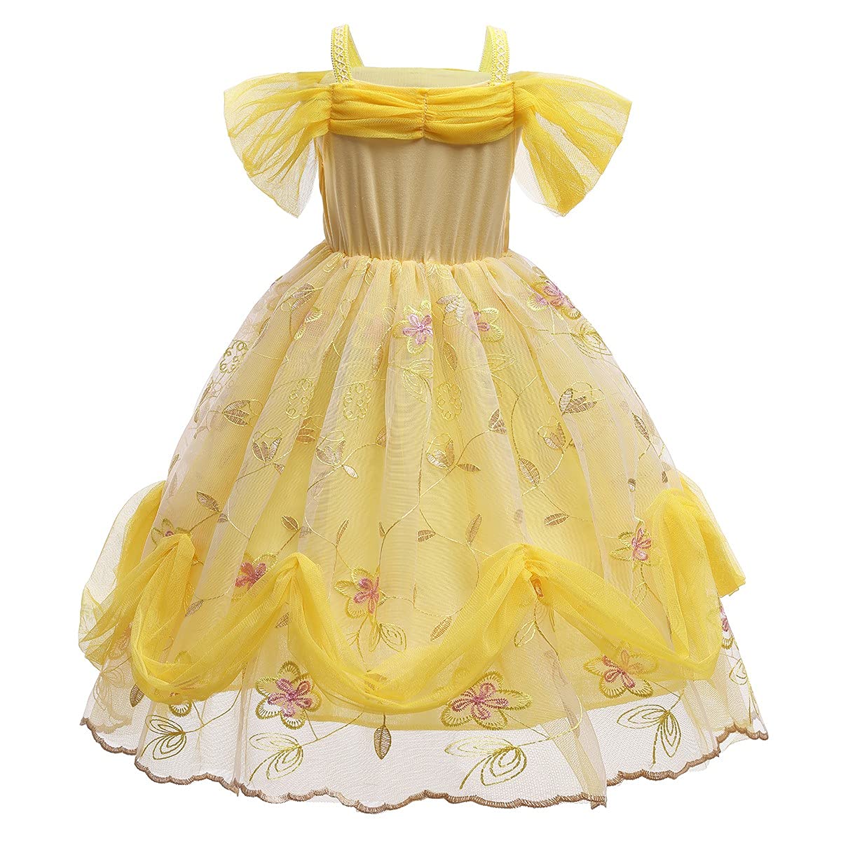 Belle Princess Dress for Girls - Beauty and The Beast Costume with Accessories for Halloween, Christmas, Birthday Party & Special Occasions | Elegant Gown for Dress Up, Photo Shoots & Fairy Tale Play