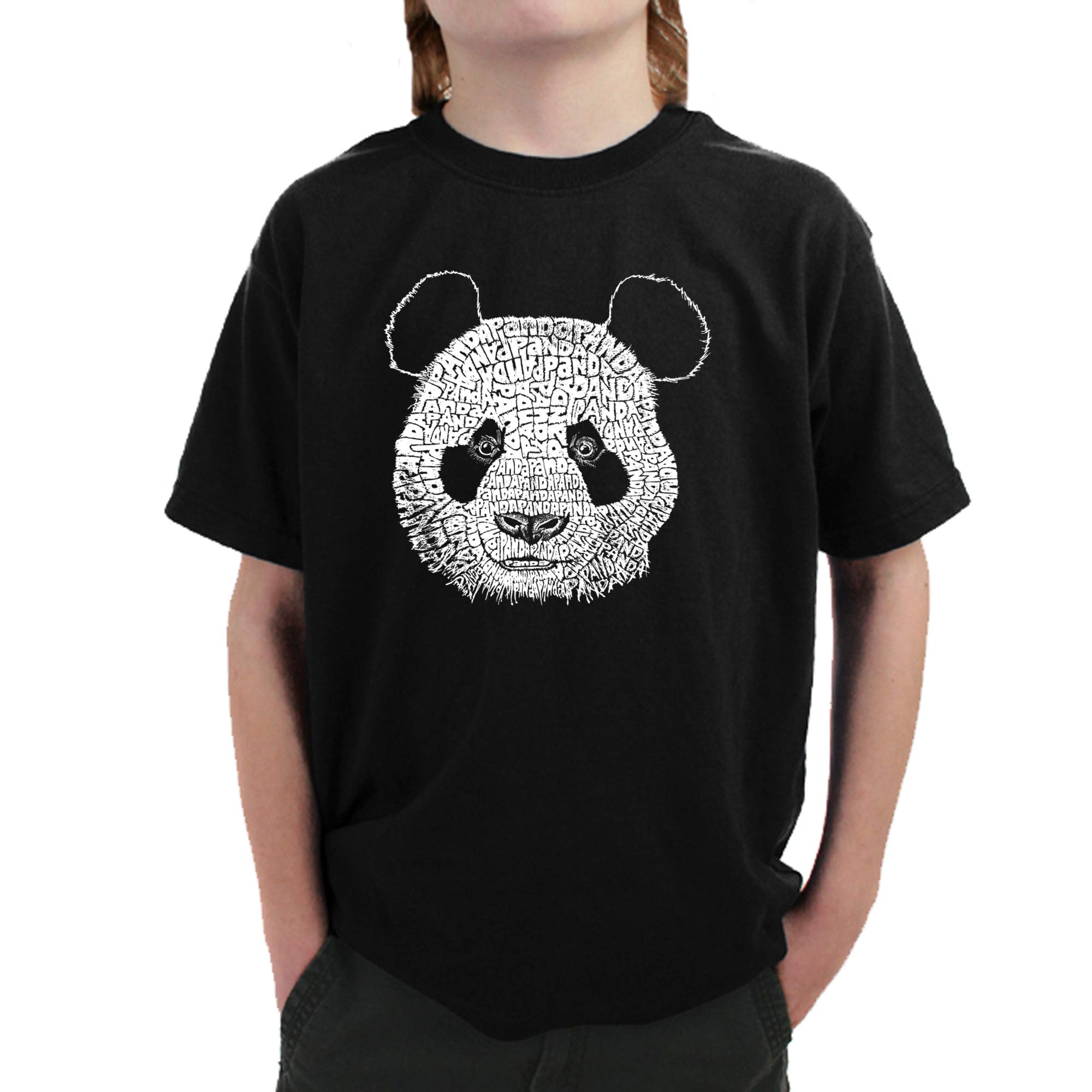 LA POP ART Boys' Word Art Panda Graphic T-Shirt - Trendy & Comfortable Cotton Tee for Casual Wear, School, and Everyday Outfits