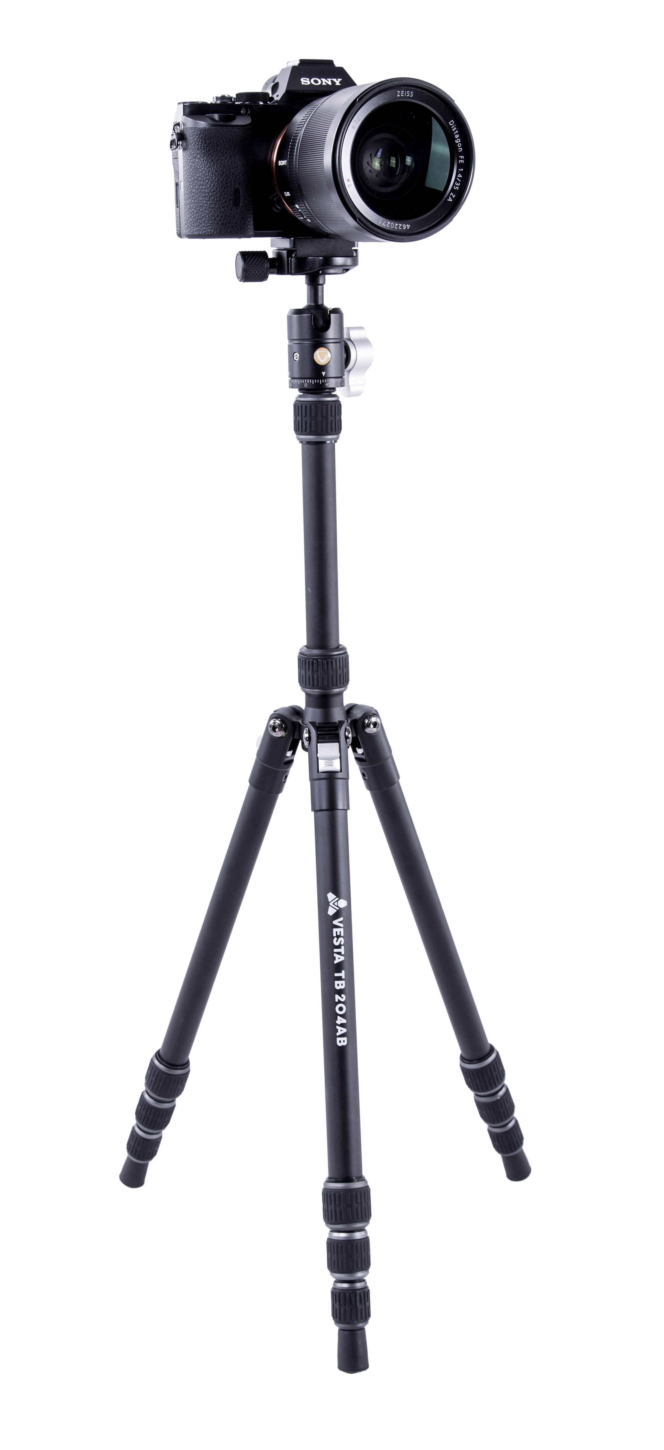Vesta TB 204AB Professional Aluminum Tripod with T-46 Ball Head - Lightweight & Stable Camera Stand for Photography, Videography, Travel & Outdoor Shooting