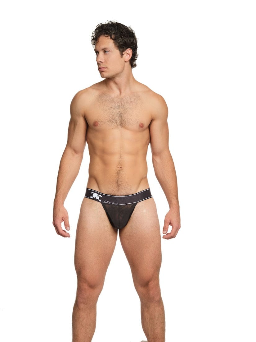 Sexy Octopus Print Burnout Black Thong Panties for Women - Perfect for Beach, Lingerie & Sensual Nights