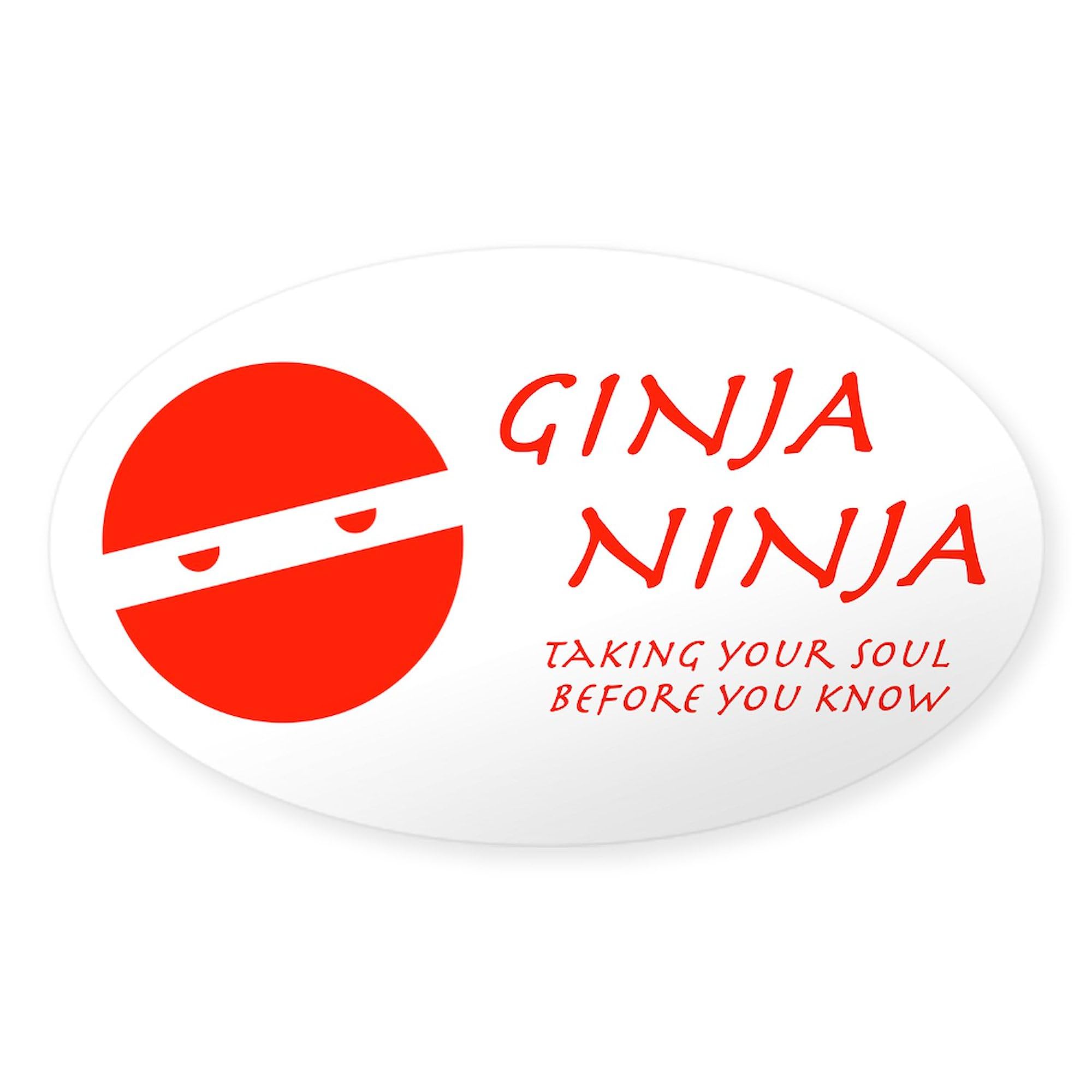 Ginja Ninga Sticker - Oval Car Bumper Decal for Vehicles & Laptops