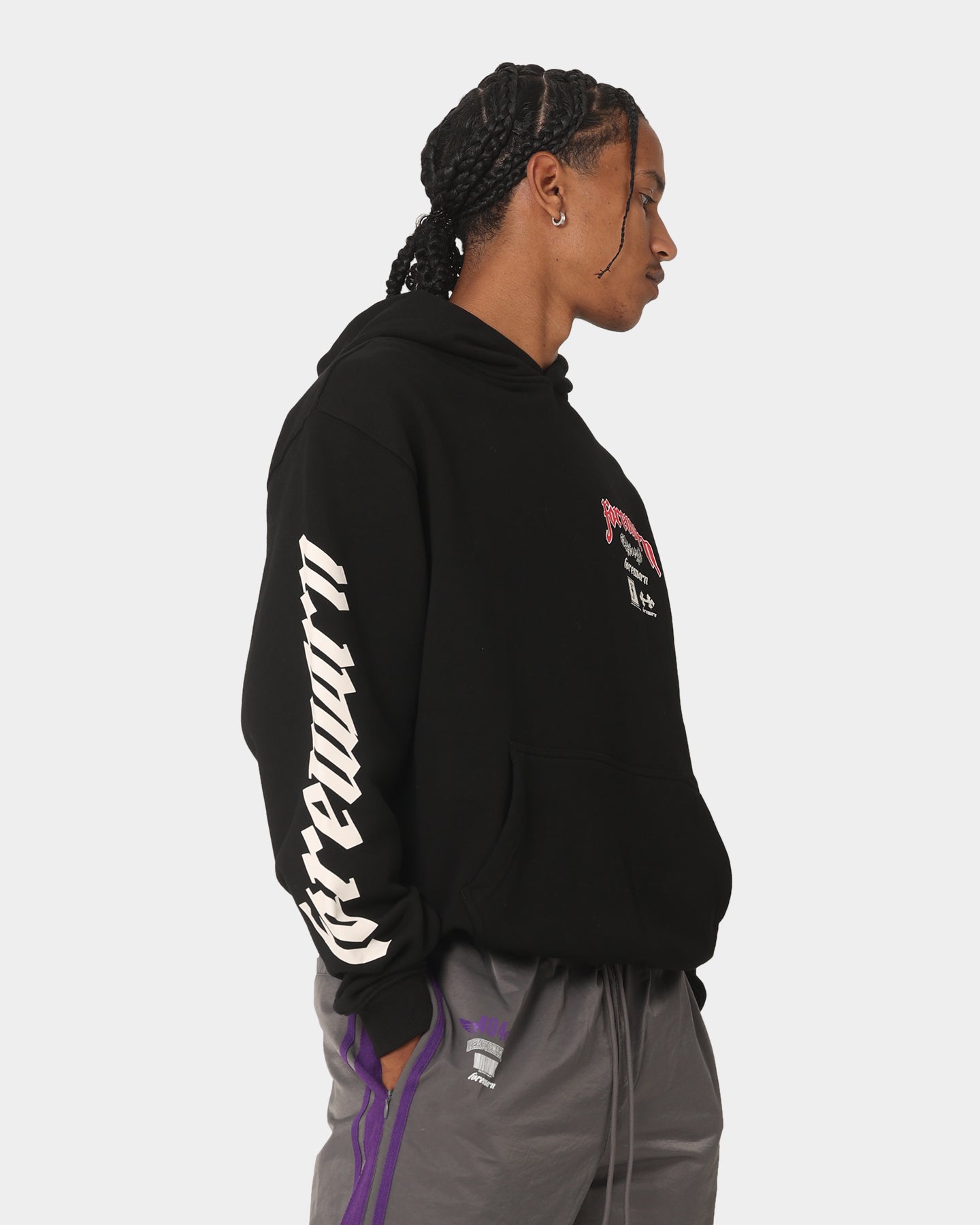 404 Forewarn Hoodie - Black Men's Pullover Sweatshirt for Streetwear & Urban Fashion | Comfortable & Stylish for Casual Wear & Outdoor Activities