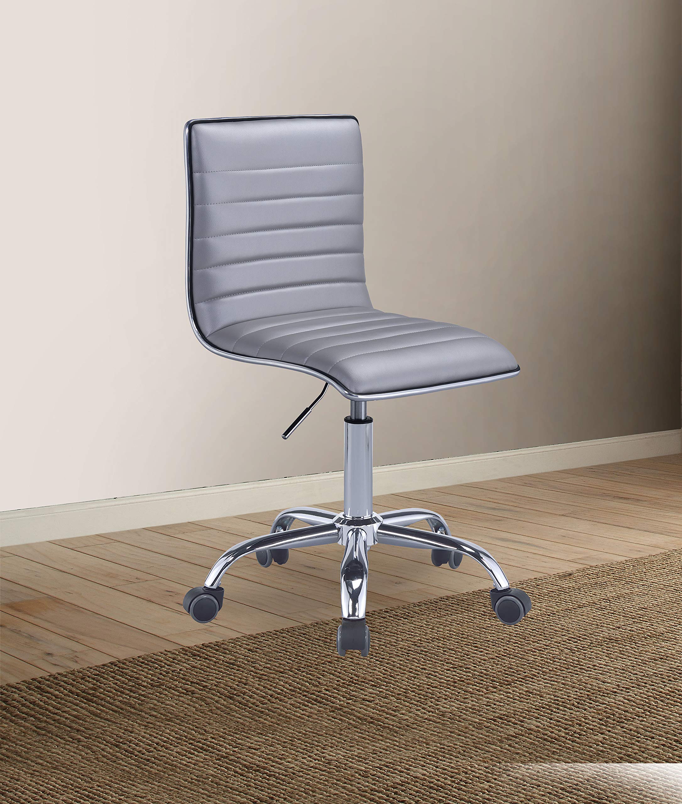 Benjara Adjustable Height Swivel Office Chair - Ergonomic Desk Chair with Lumbar Support, Gray - Perfect for Home Office, Gaming & Workspace