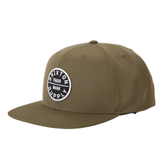 BRIXTON Oath III Snapback Hat for Men - Adjustable Olive Green Baseball Cap for Streetwear & Outdoor Activities