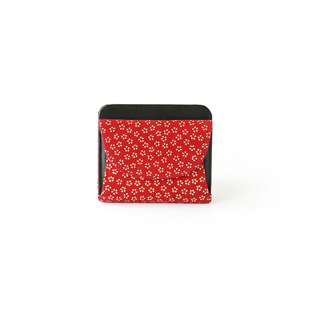 Premium Japanese Deerskin Leather Fold Wallet with Urushi Lacquer - Cherry Blossom Red - Handmade in Japan - Elegant Gift for Men & Women - Perfect for Business, Travel and Everyday Use