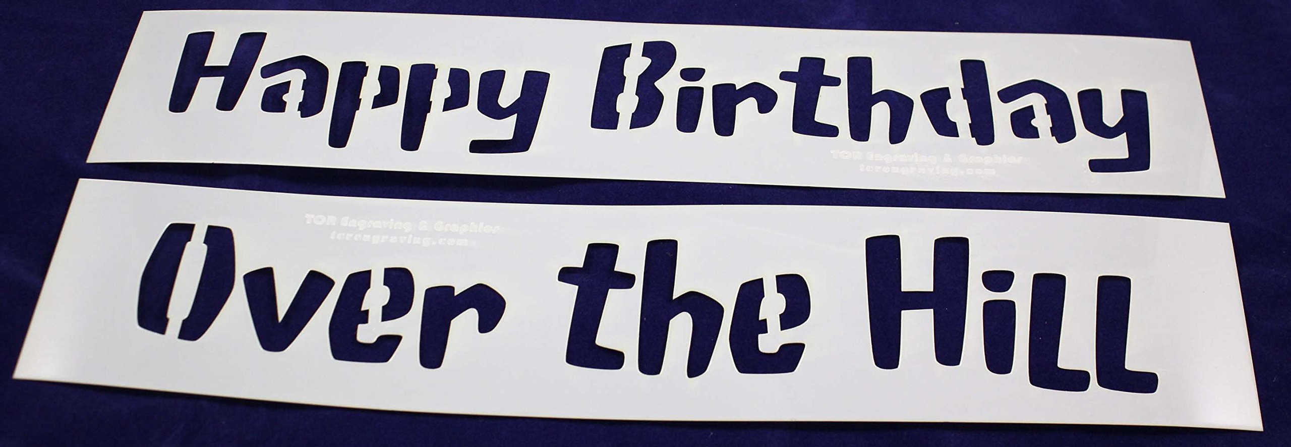 Happy Birthday & Over The Hill 2-Piece Banner Set - 3.75 x 17 Inch Party Decorations for Birthday Celebrations, Milestone Parties & Retirement Events