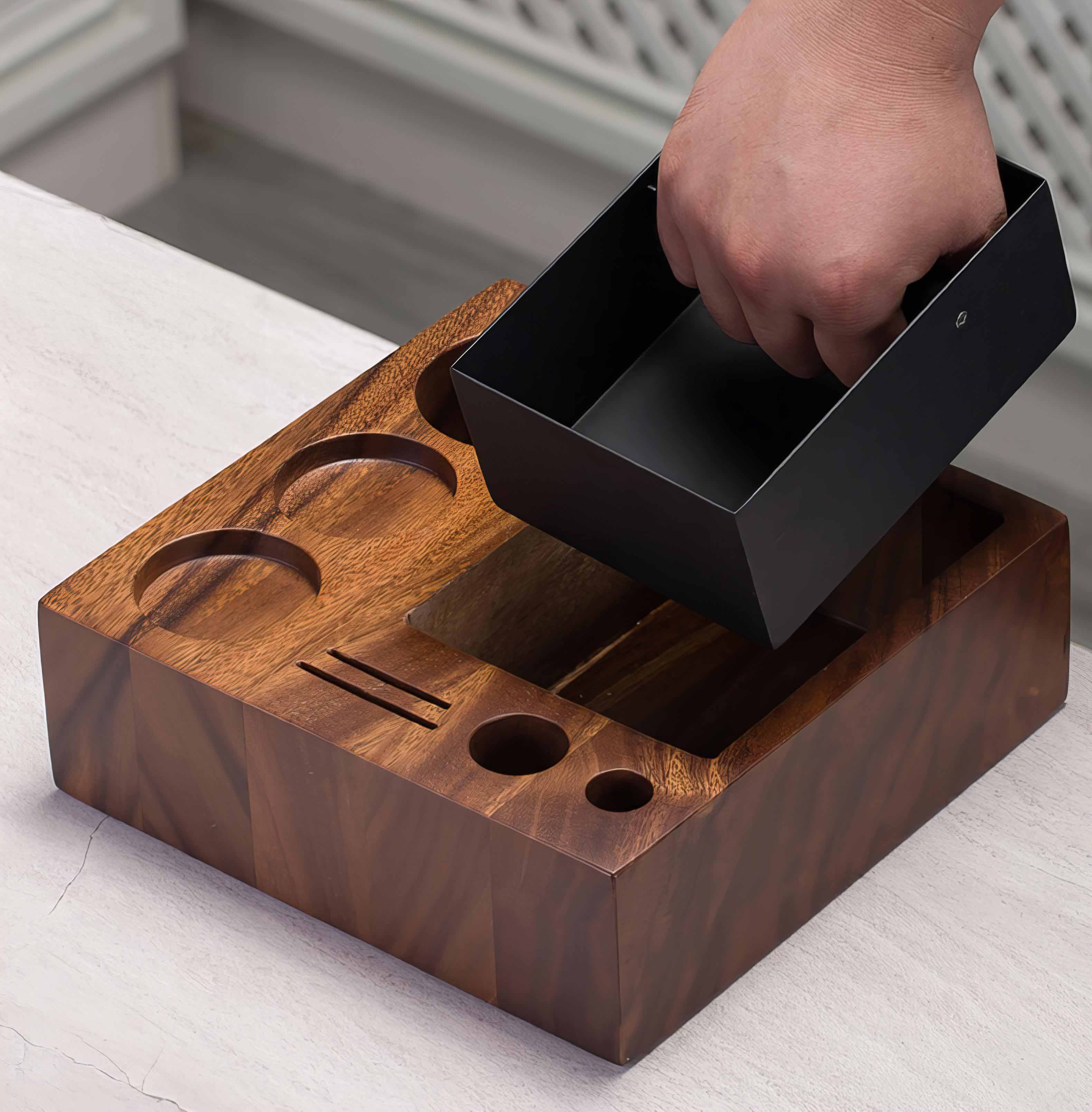 Premium Espresso Coffee Organizer Box - Barista Storage Solution for Coffee Pods, Capsules & Accessories - Perfect for Home, Office or Coffee Shop Use