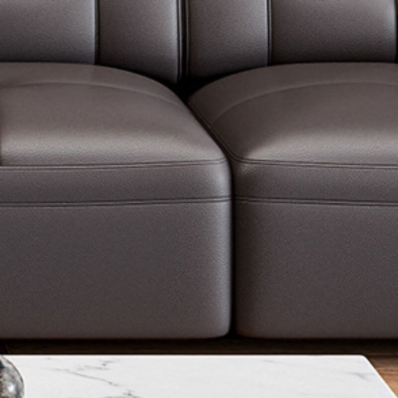 L-Shaped Faux Leather Sofa Chaise - Stain Resistant Sectional Couch with Square Arms (2-Piece/3-Piece Set, Left-Facing) - Perfect for Living Rooms, Home Theaters, and Modern Apartments