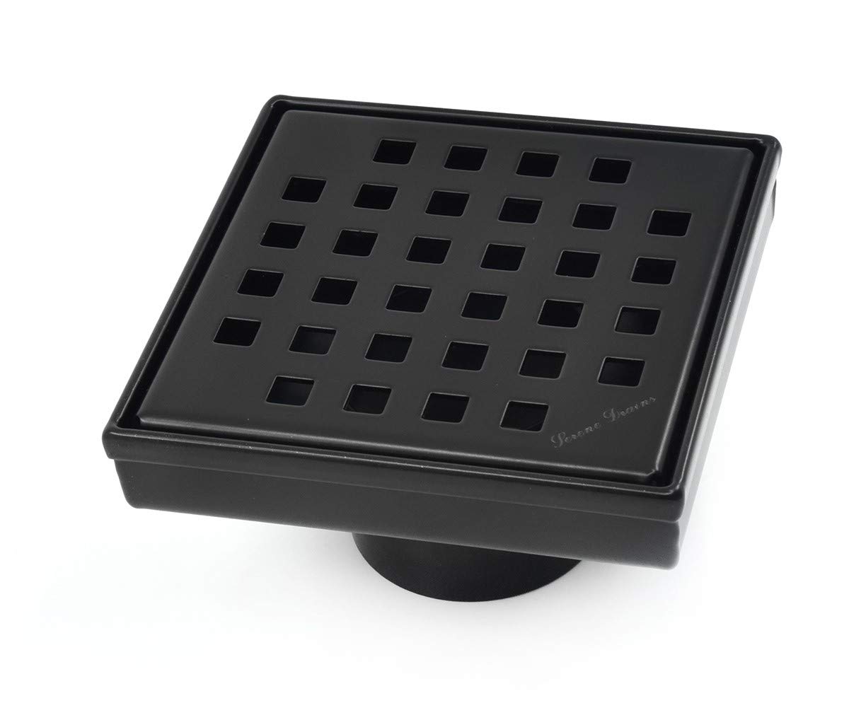 Serene Square Shower Drains - Premium Stainless Steel Luxury Drain with Rubber Fitting for Bathroom & Spa - Traditional Square Design for Modern Home Renovation