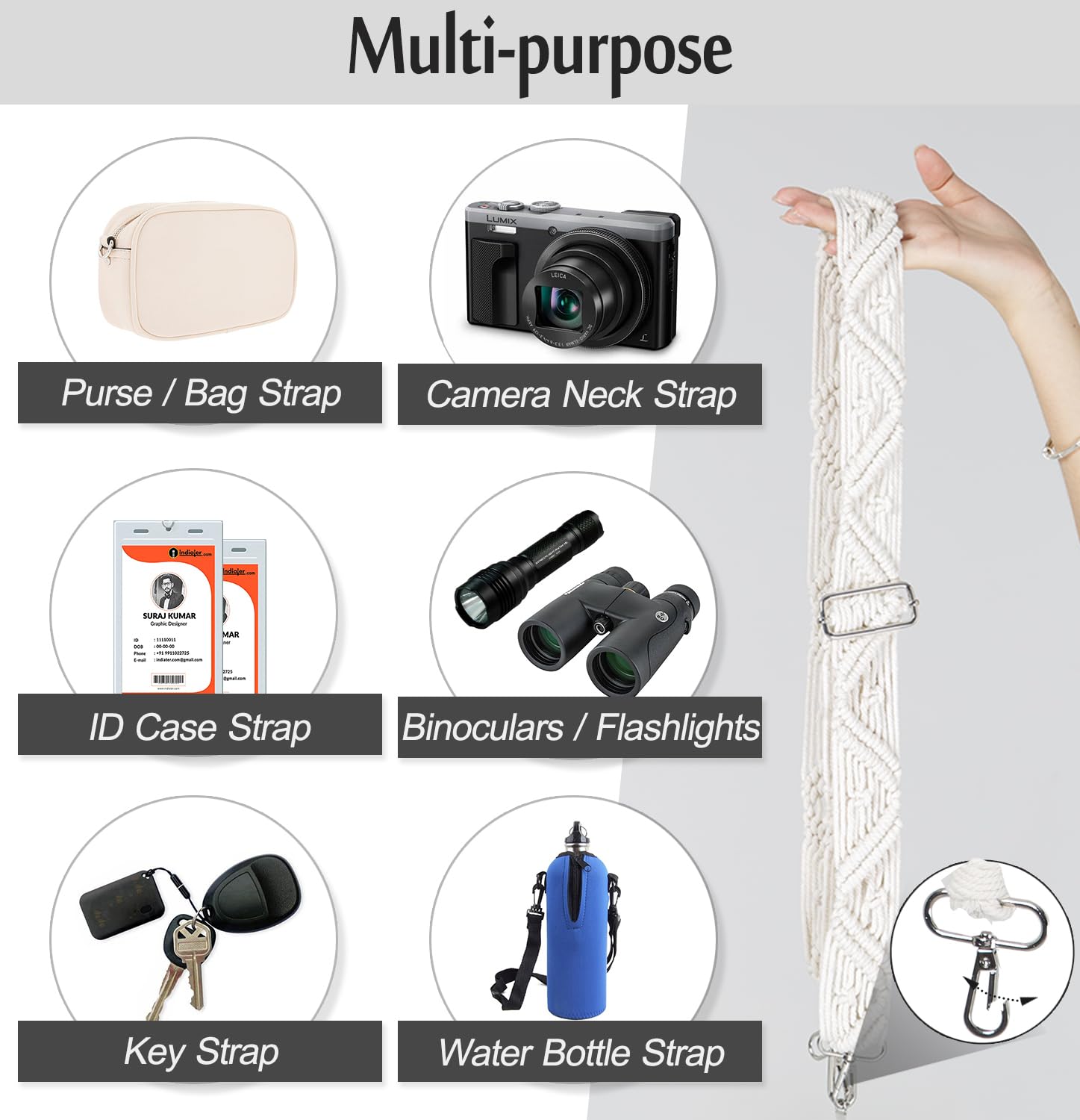 Boho Macrame Phone Lanyard for Women - Adjustable Crossbody Cell Phone Neck Strap Holder Compatible with iPhone Samsung & Most Smartphones - Perfect for Travel, Shopping & Hands-Free Convenience