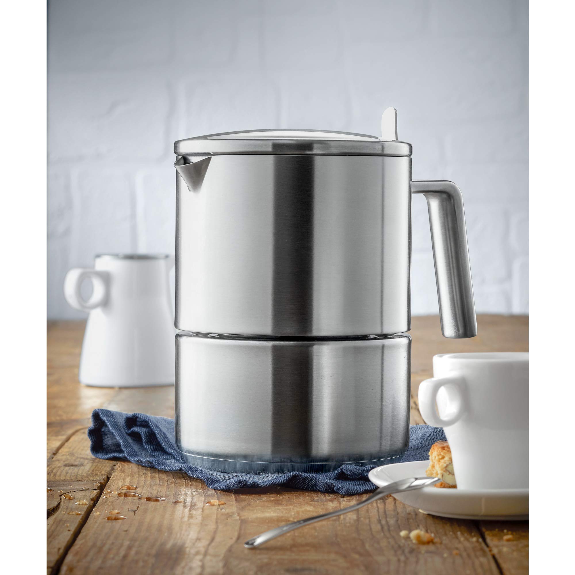 WMF Kult 6-Cup Espresso Maker, Stainless Steel Coffee Machine - Perfect for Home Brewing & Entertaining Guests