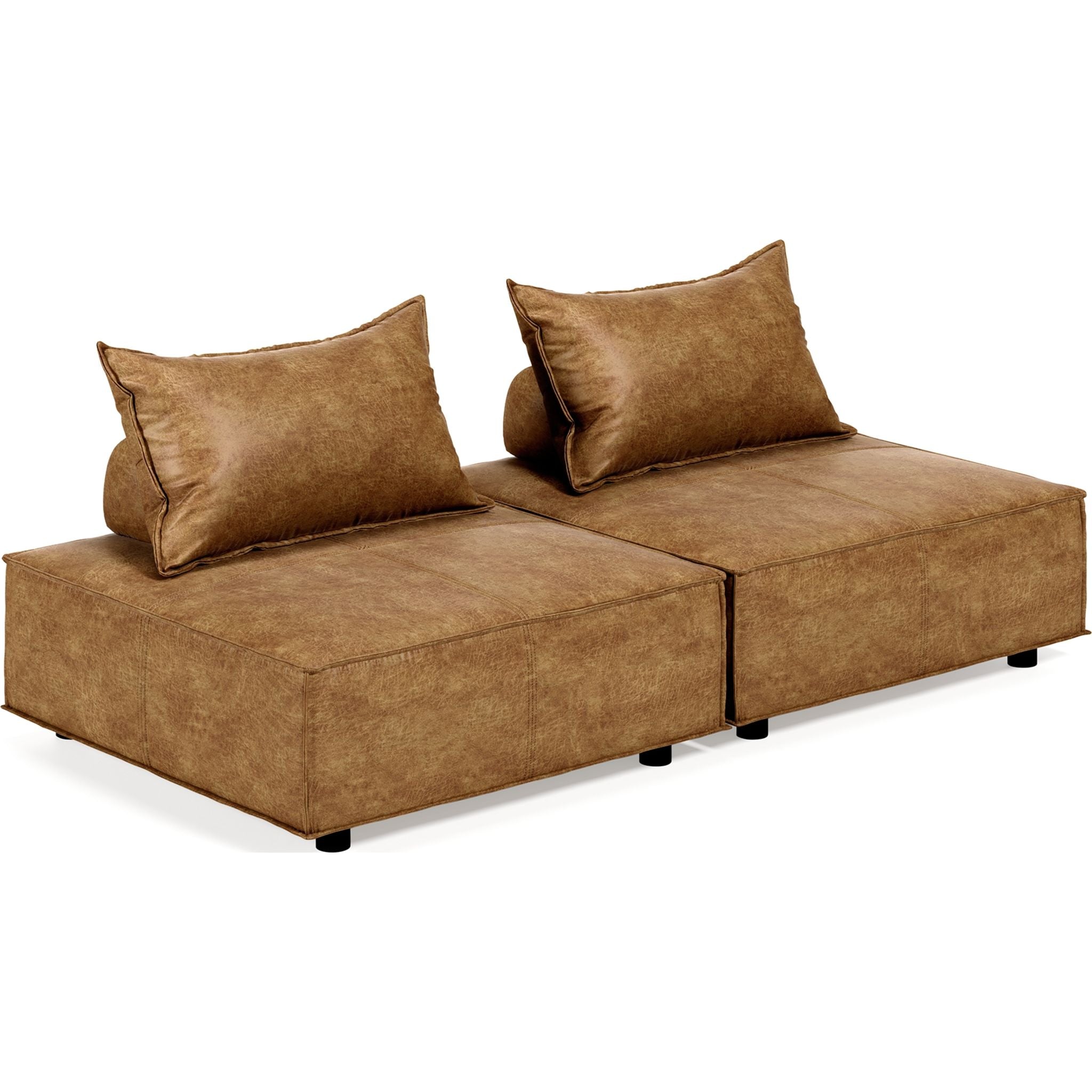 Bales Loveseat - Brown Leather Sofa for Small Spaces | Perfect for Living Room, Apartment & Office | Cozy Two-Seater Couch