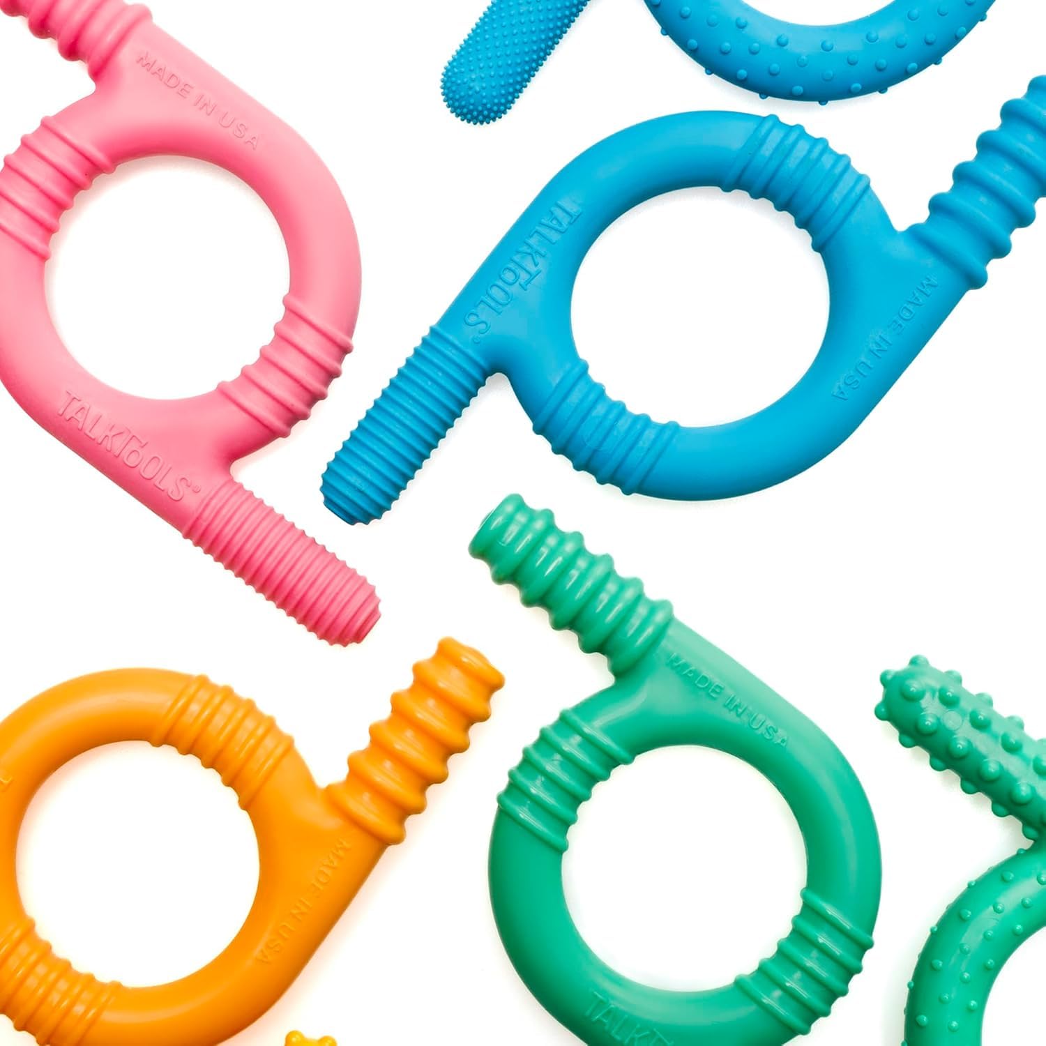 TalkTools Baby Chewy - Green Ridged Oral Motor Sensory Teether for Toddlers & Kids | Chewing, Biting & Speech Therapy Tool | Sensory Biting Aid for Autism & Special Needs | Perfect for Home, School & Therapy Sessions