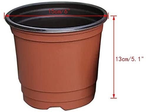 100Pcs 6 Inch Plastic Plant Nursery Pots - Seed Starting Pots, Flower Plant Containers & Garden Pots for Indoor/Outdoor Gardening, Home Decor & Landscaping