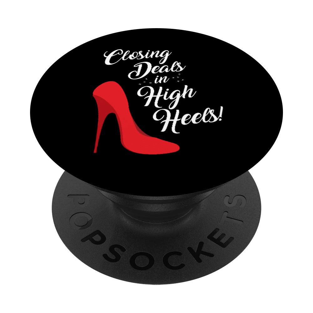 Swappable PopGrip for Phones & Tablets - Real Estate Agent Gift with High Heels Design - Perfect for Business Professionals & Office Use