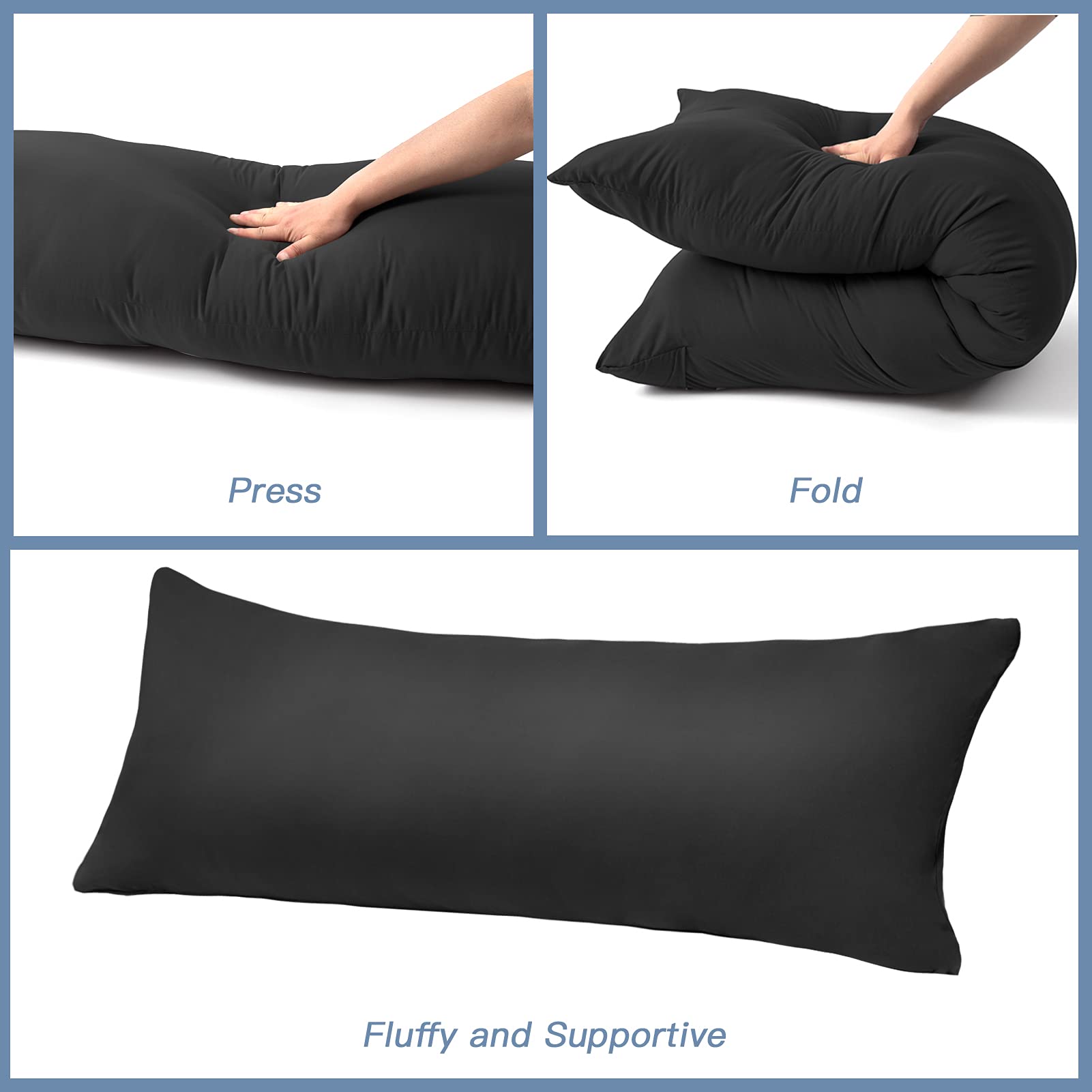 Premium Full Body Pillow Insert with Soft Fiber Cover - Ultra Comfortable 20