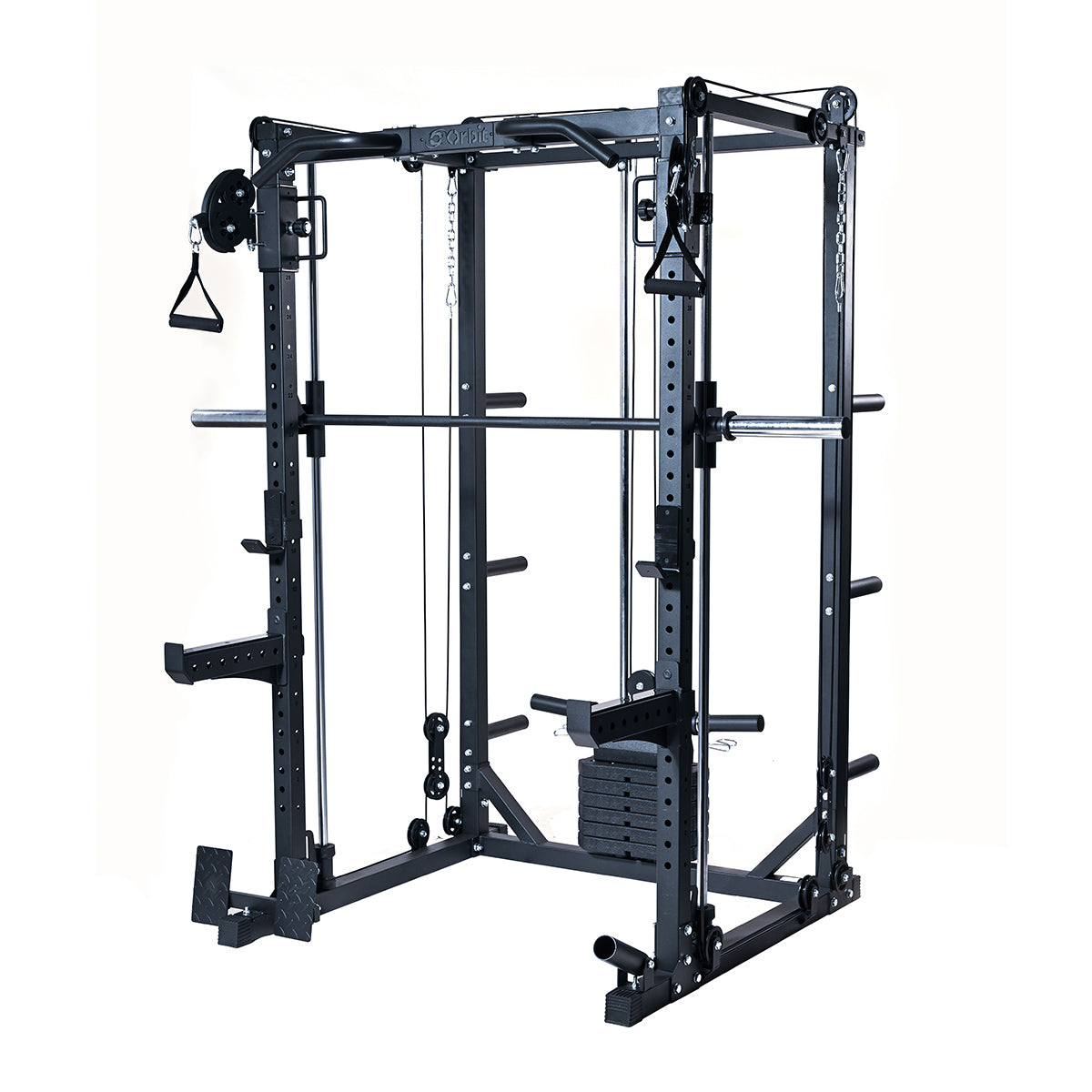 Orbit 3-in-1 Power Rack for Home Gym - Squat Rack, Pull-Up Bar & Bench Press Station - Perfect for Strength Training & Weightlifting Workouts