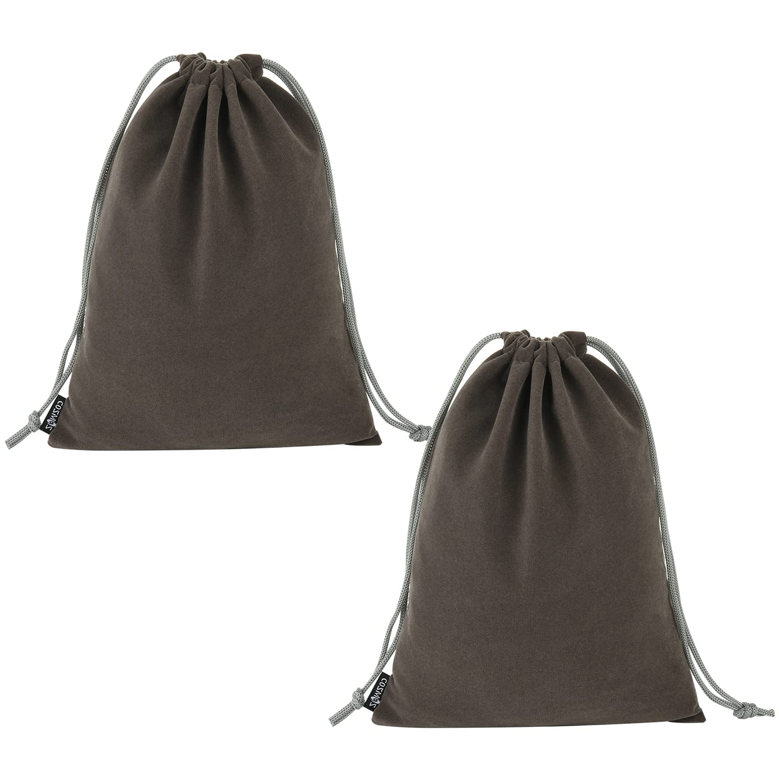 Cosmos 2-Pack Portable Headphone Carrying Case - Soft Drawstring Storage Pouch for Over-Ear Headphones, Gaming Headsets & Neckband Earphones (Gray) - Travel, Home & Office Use