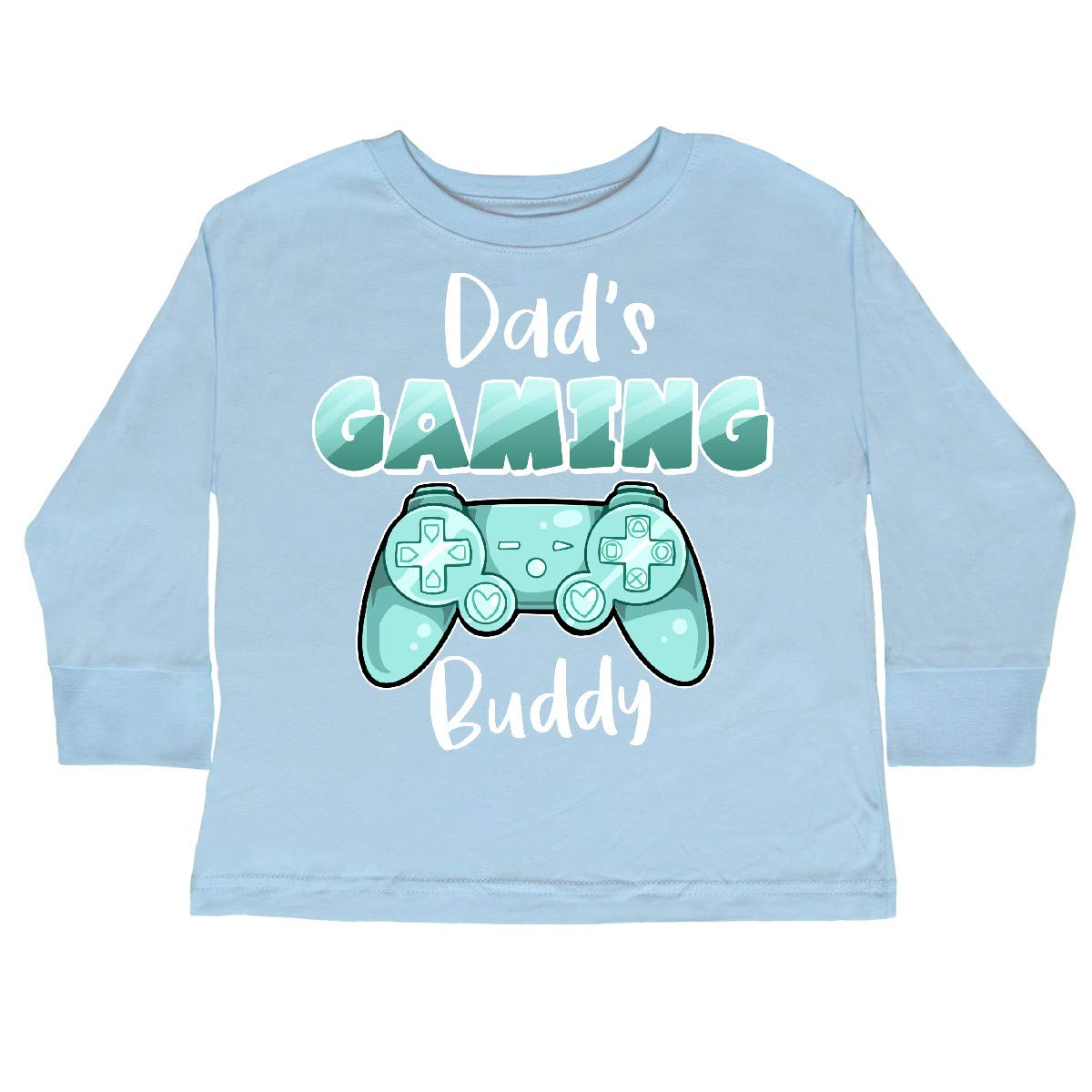 Inktastic Dad's Gaming Buddy - Aqua Controller Toddler Long Sleeve T-Shirt | Cute Gamer Dad & Kids Matching Outfit | Perfect for Family Game Nights & Casual Wear