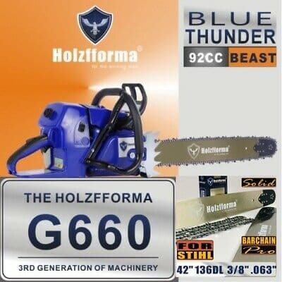 Farmertec Holzfforma G660 MS660 Chainsaw with 42-Inch Bar & Chain - Professional Gas-Powered Chainsaw for Heavy-Duty Logging, Tree Cutting, and Firewood Processing
