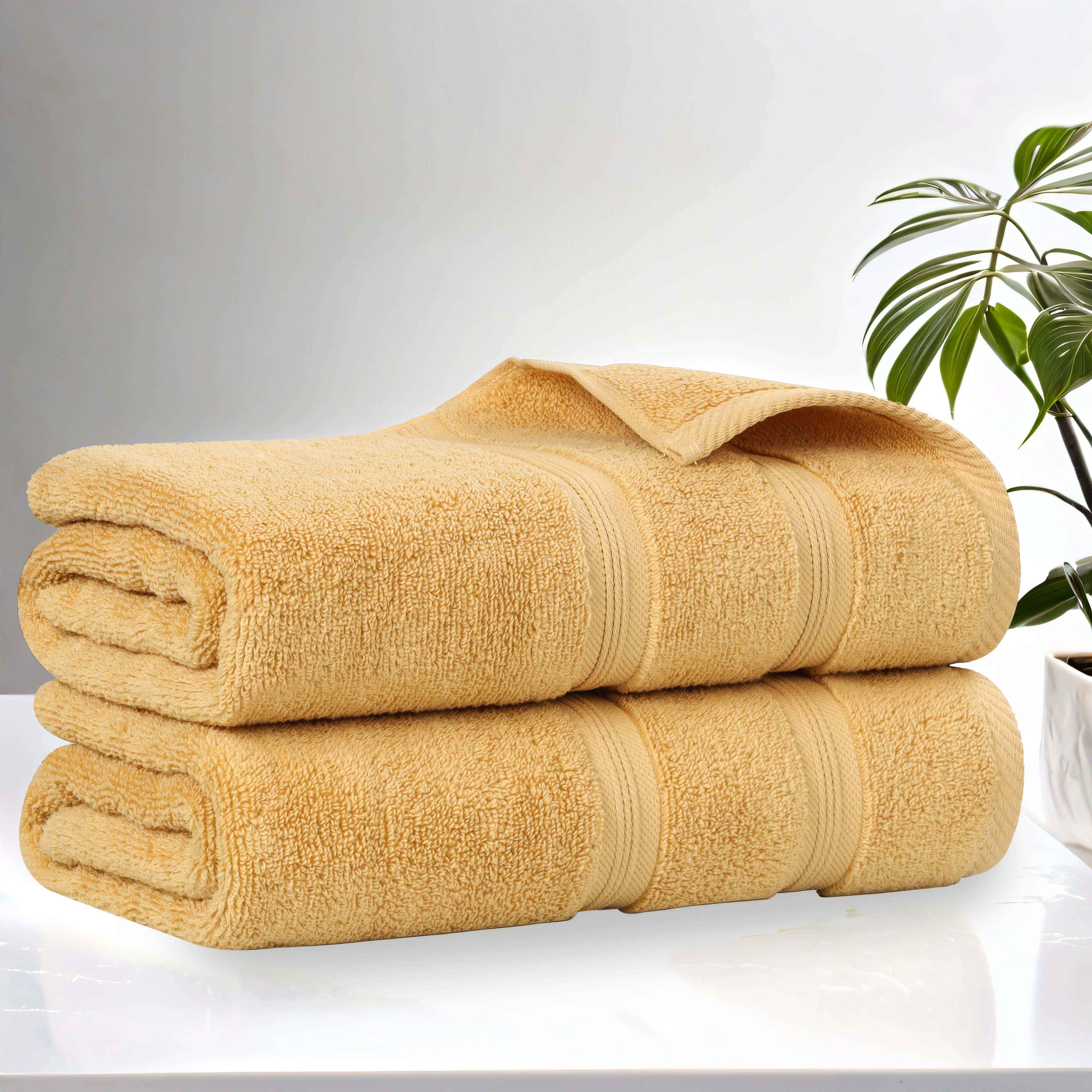 Premium Smart Dry Zero Twist Cotton Bath Towels - Ultra Soft & Absorbent Medium Weight Bath Sheets, Set of 2 for Spa, Hotel & Luxury Home Use