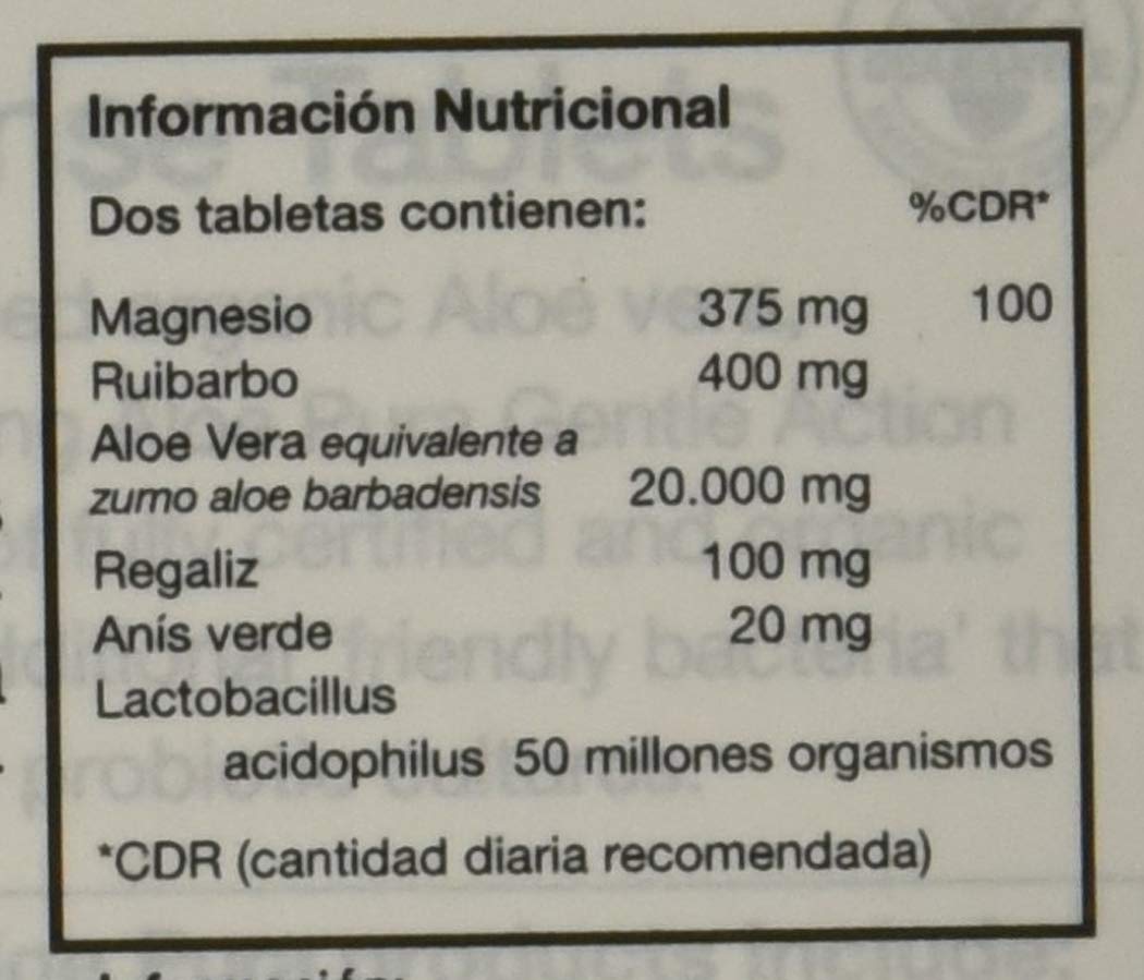 Aloe Pura Aloe Vera Gentle Action Complex Tablets - Natural Vegetarian Supplement, Cruelty-Free, 30 Count | Supports Digestive Health & Skin Wellness for Daily Detox