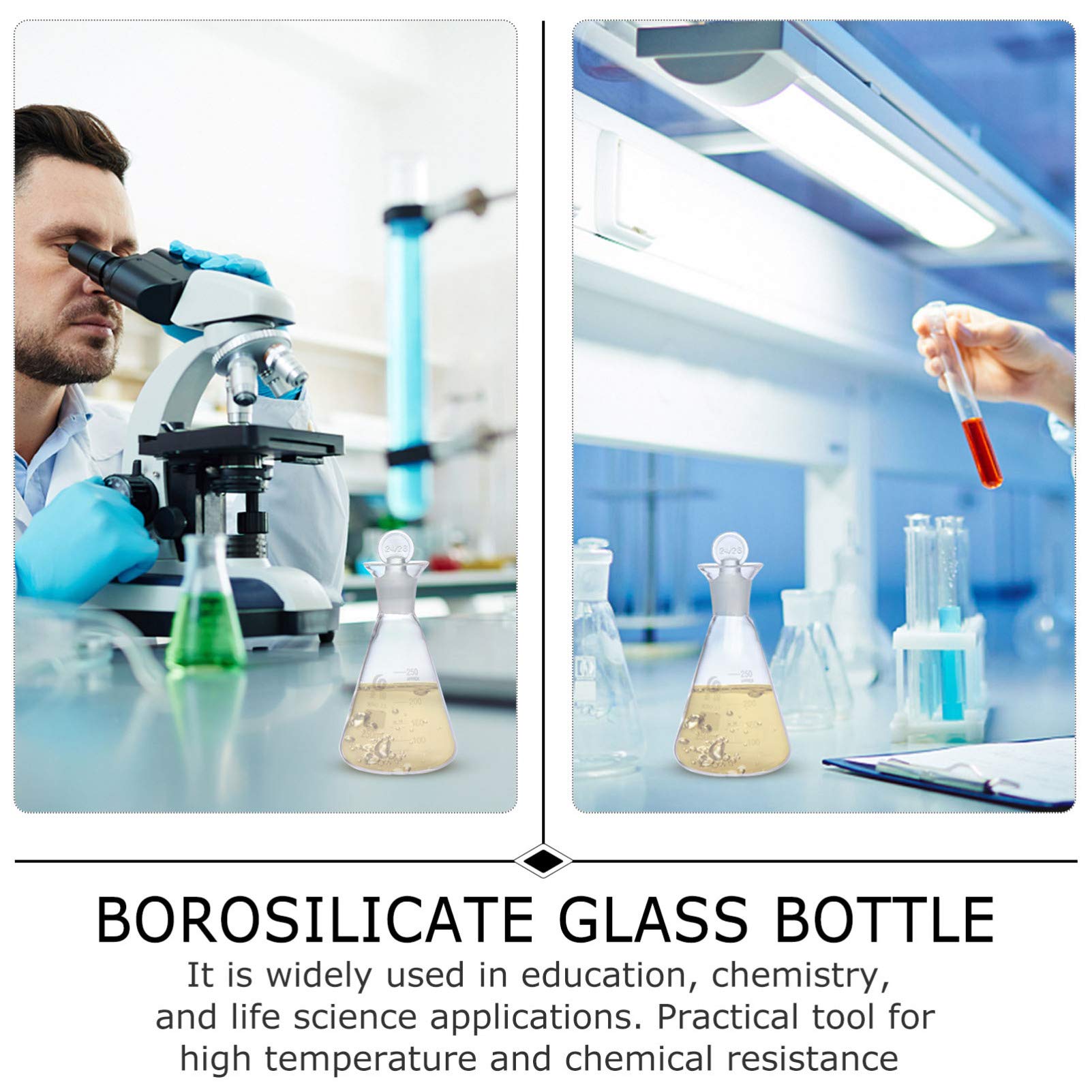 1pc Flask Laboratory Supplies - High-Quality Glassware for Chemistry Experiments, Science Labs & Research - Perfect for Mixing, Heating & Measuring Liquids