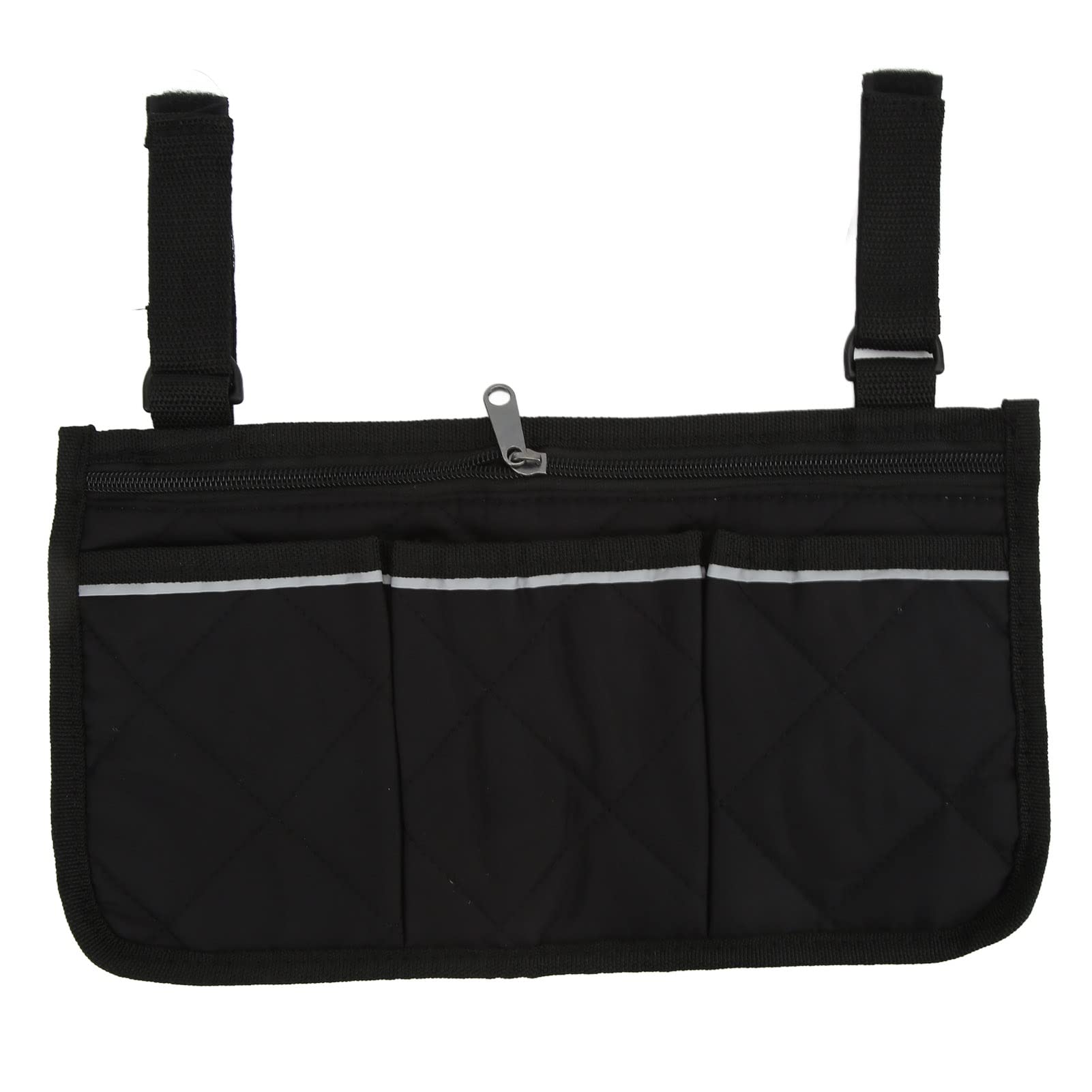 Alomejor Wheelchair Side Hanging Storage Bag - Multi-Pocket Armrest Organizer Pouch with Reflective Strips for Mobility Aid Accessories - Perfect for Daily Essentials, Medical Supplies & Outdoor Activities