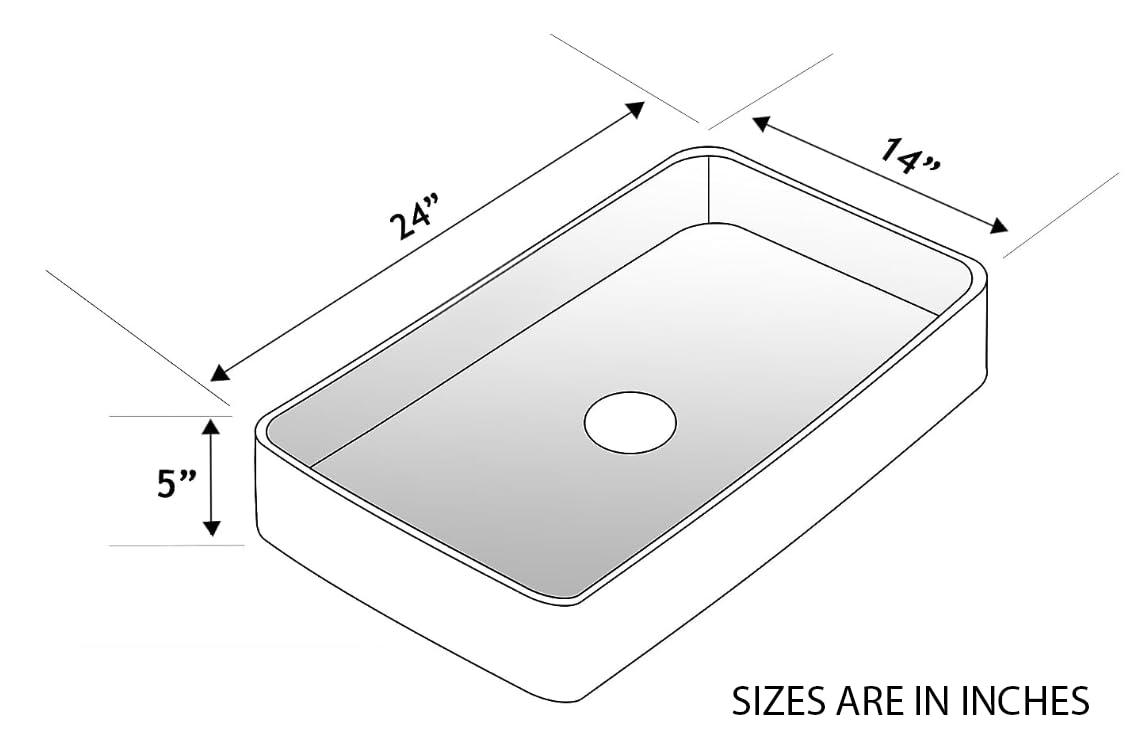 InArt Modern Rectangular Bathroom Sink - 24.4
